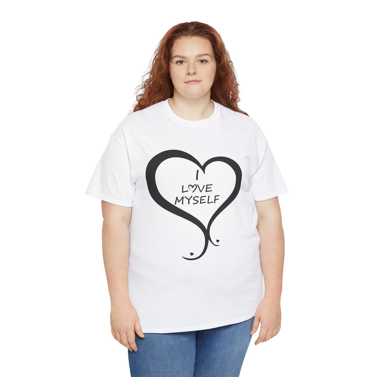 Inspirational Unisex Heavy Cotton Tee - 'I Love Myself'