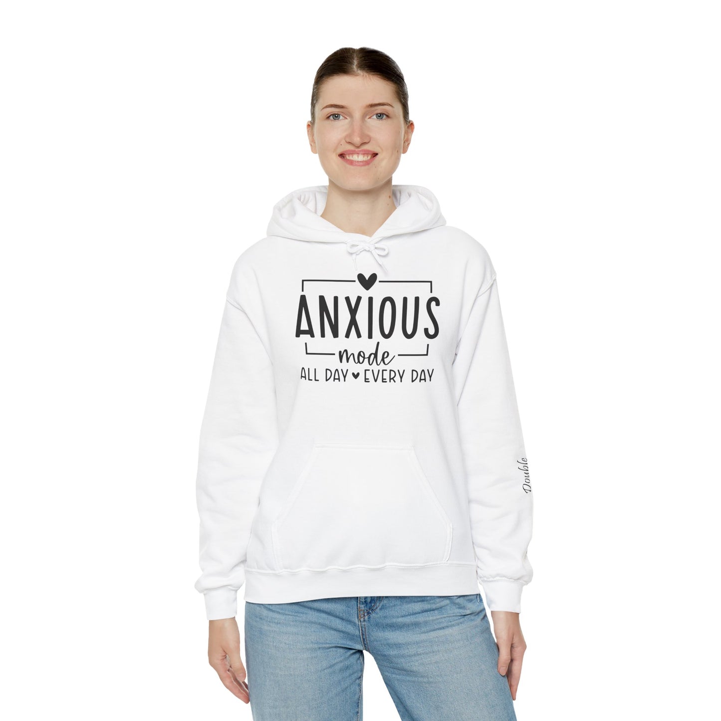 Anxious Mode-All Day-Every Day-Double Inhale-Unisex Heavy Blend™Hoodie
