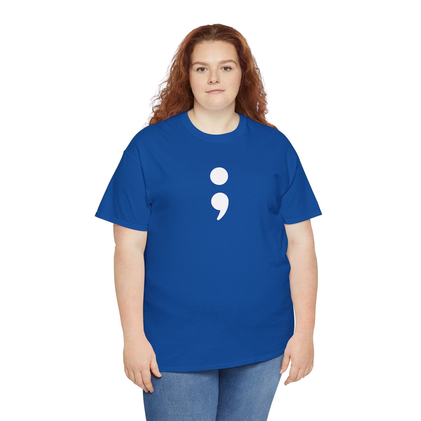 Semi Colon-Suicide Prevention Awareness-Heavy Cotton Tee