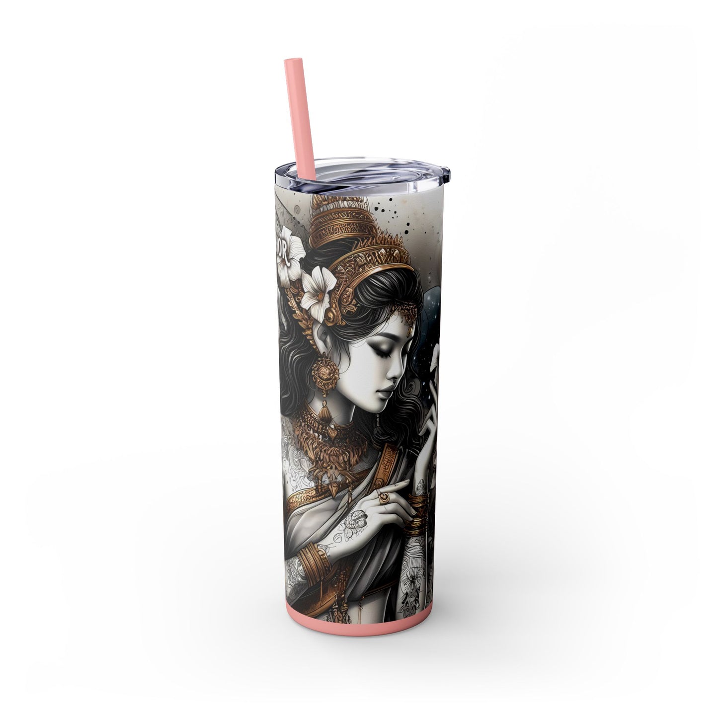 Conscious breathing is my anchor-Affirmation Art Skinny Tumbler - 20oz with Straw