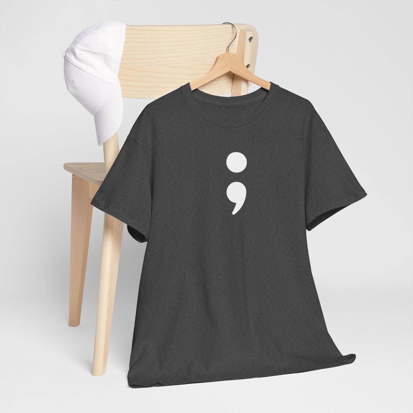 Semi Colon-Suicide Prevention Awareness-Heavy Cotton Tee