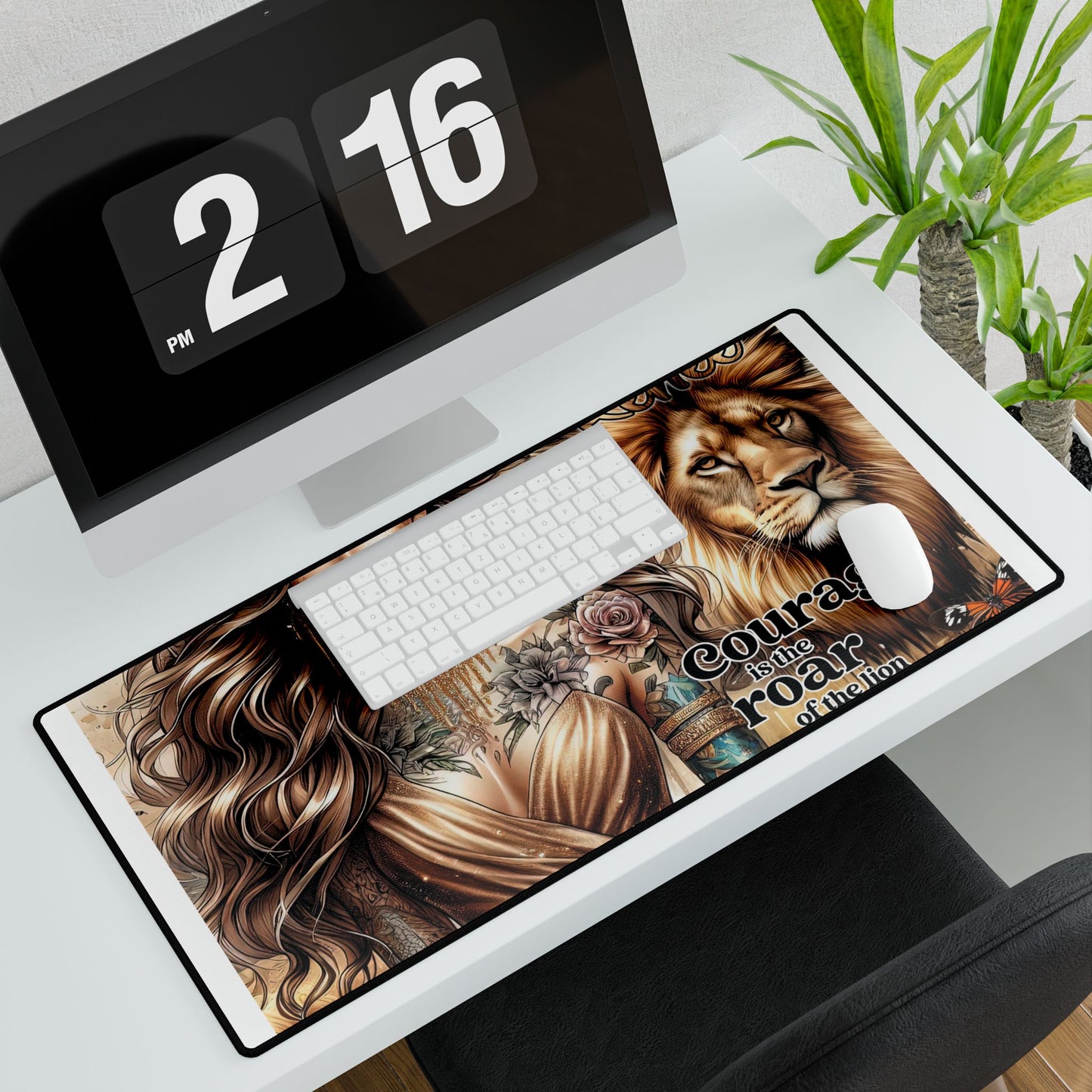 Inspirational Mouse Pad - Courage is the Roar of the Lion Within You - Perfect Gift for Strength and Empowerment