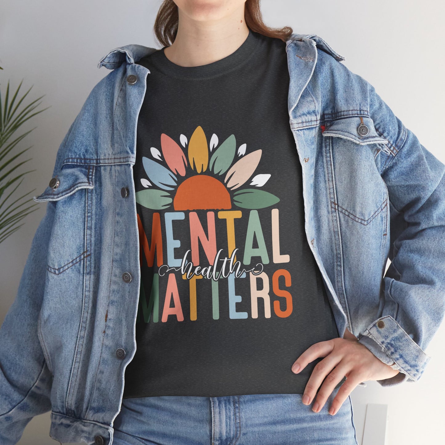 Mental Health Matters-Sunflower Design-Heavy Cotton Tee