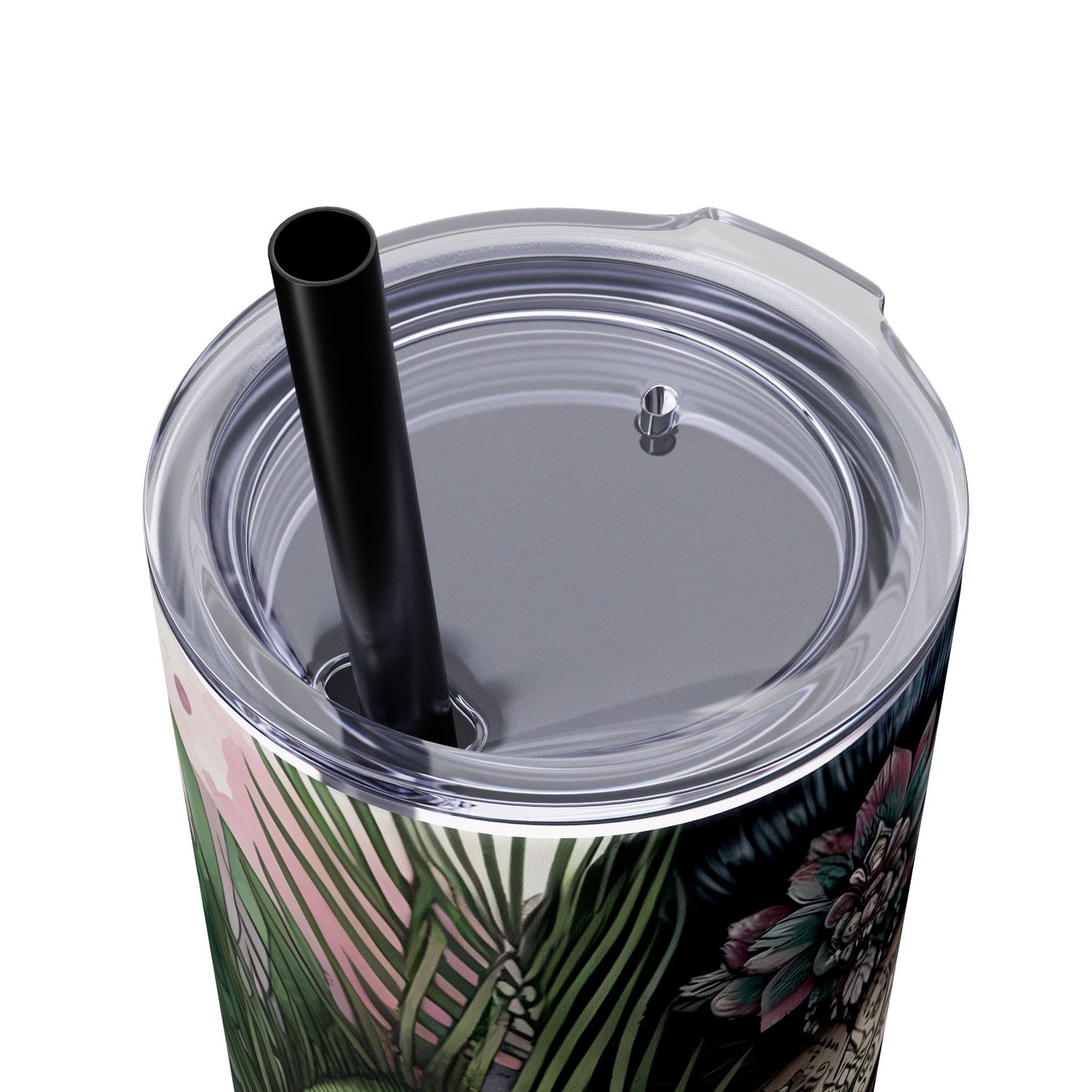 Im Thankful for thelove in my life -Affirmation Art Skinny Tumbler - 20oz with Straw