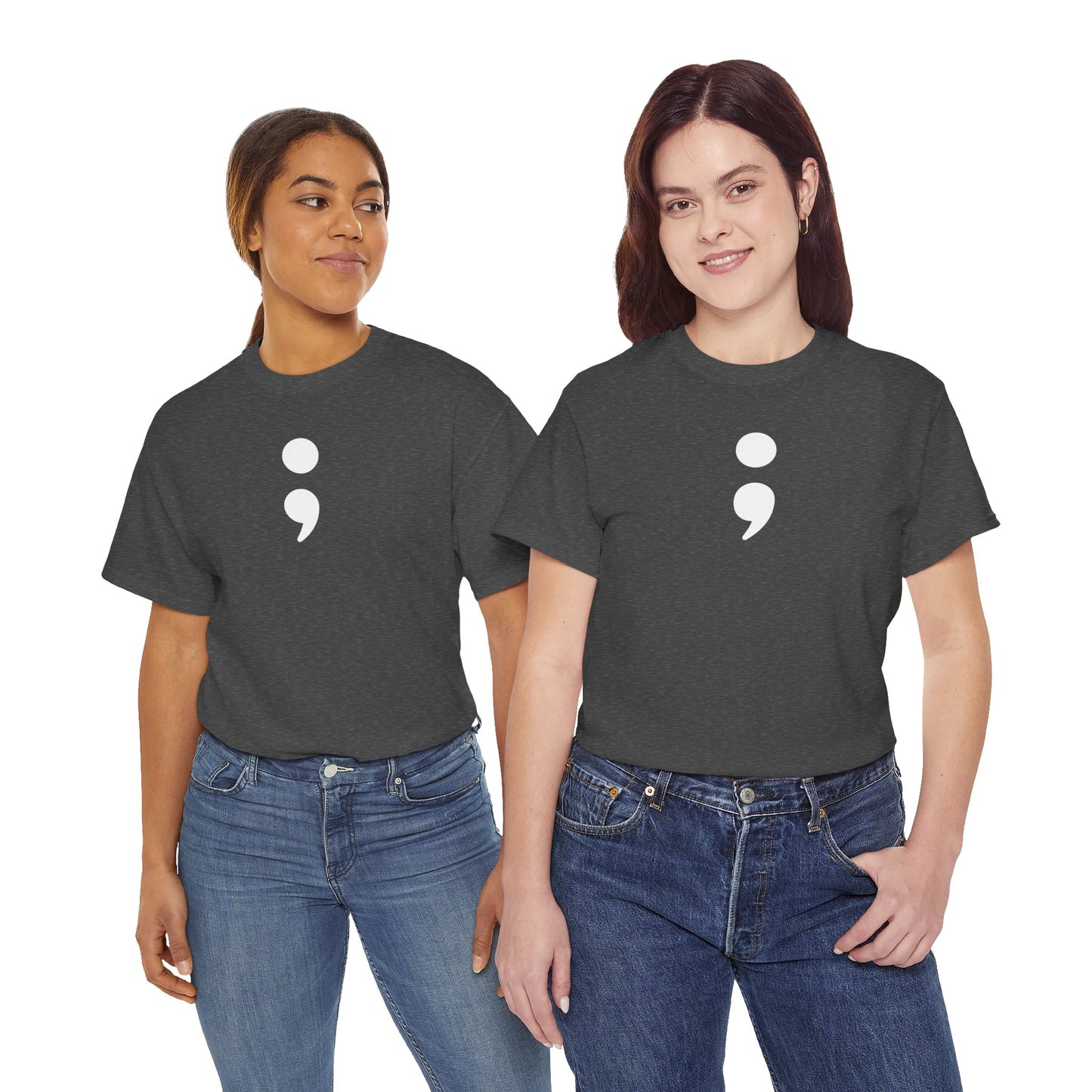 Semi Colon-Suicide Prevention Awareness-Heavy Cotton Tee