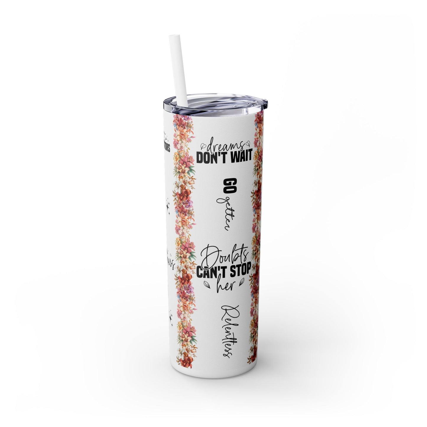 Built for Greatness -Affirmation Art Skinny Tumbler - 20oz with Straw