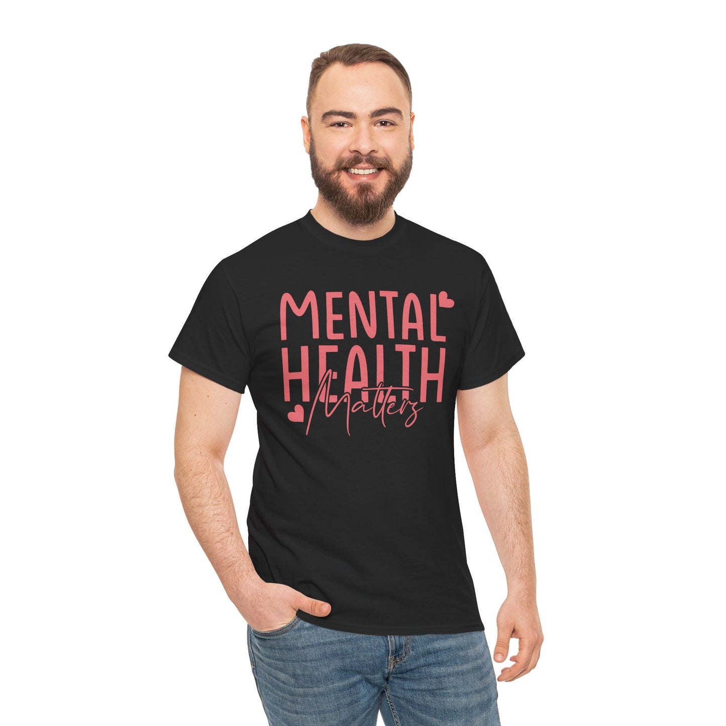 Mental Health Matters-Heart-Heavy Cotton Tee