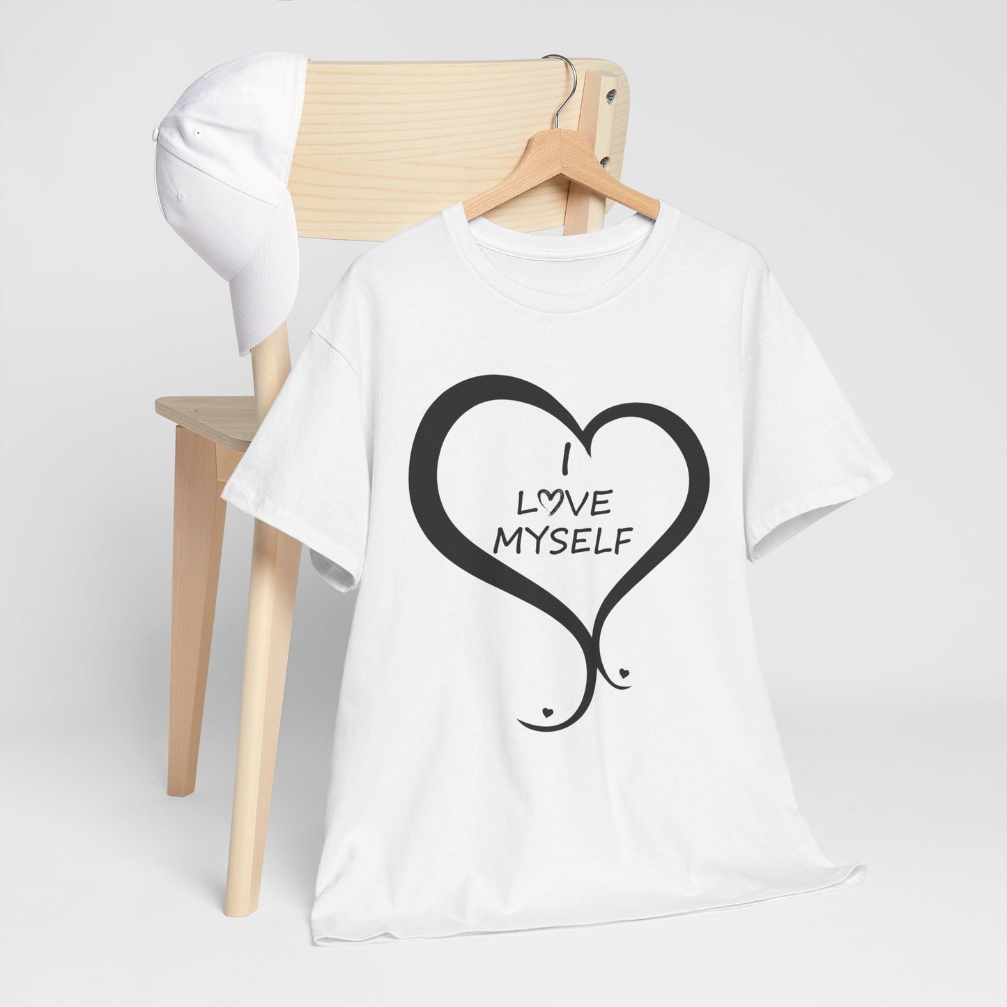 Inspirational Unisex Heavy Cotton Tee - 'I Love Myself'