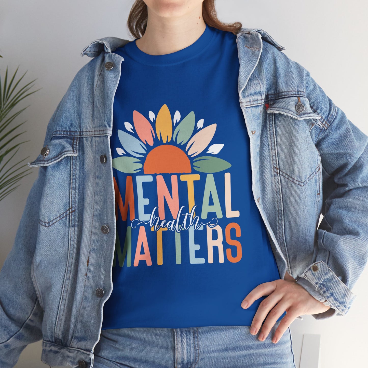 Mental Health Matters-Sunflower Design-Heavy Cotton Tee