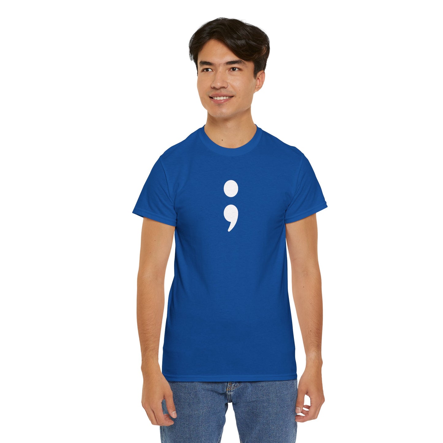 Semi Colon-Suicide Prevention Awareness-Heavy Cotton Tee
