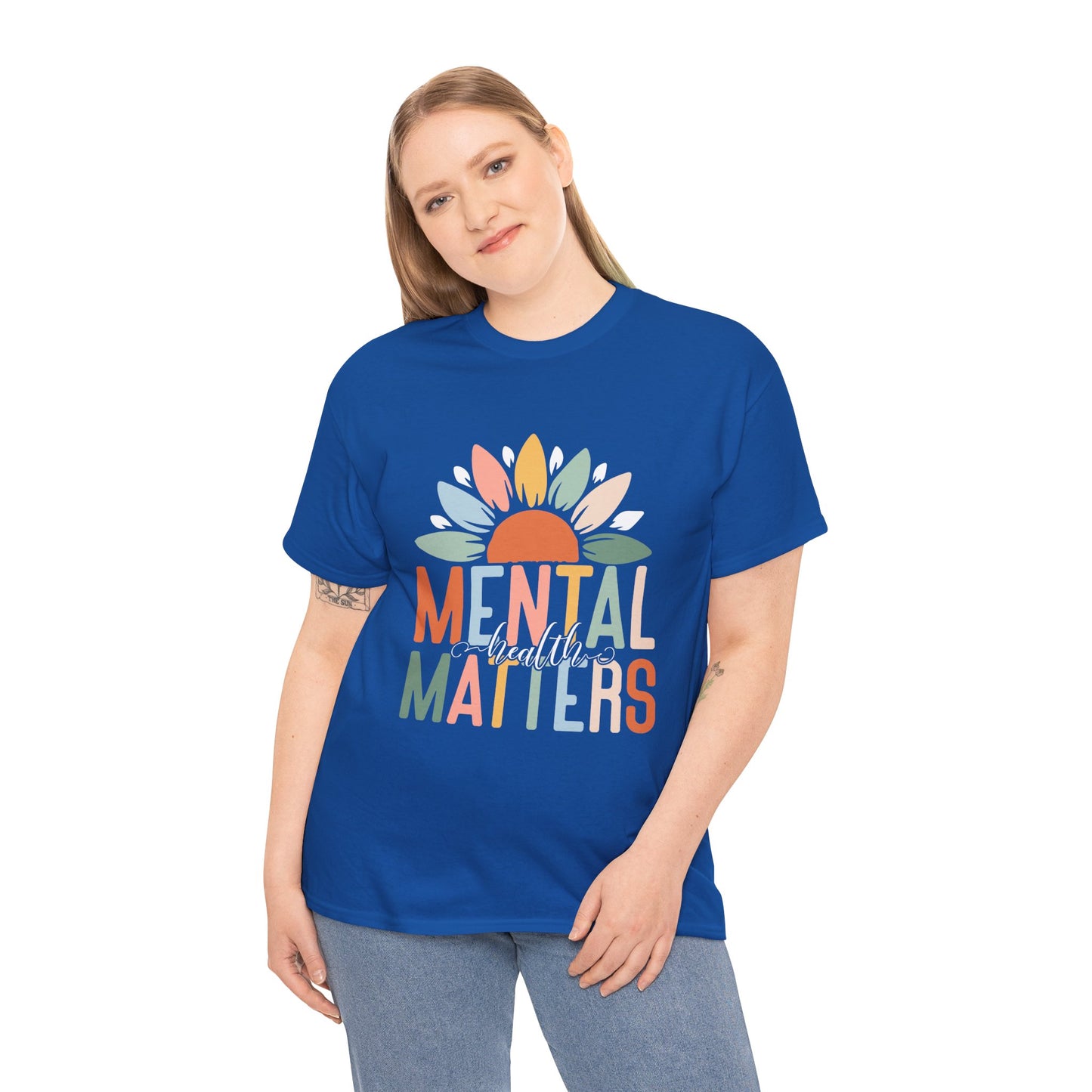 Mental Health Matters-Sunflower Design-Heavy Cotton Tee