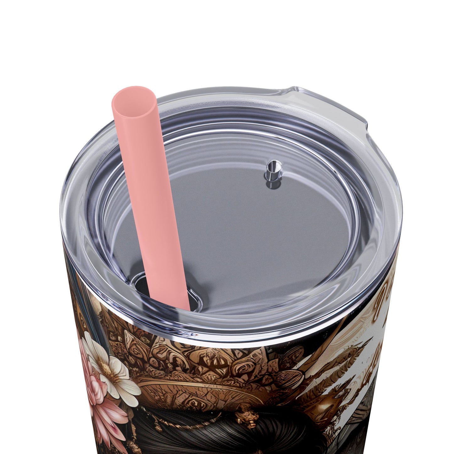 Im in the right place doing the right thing-Affirmation Art Skinny Tumbler - 20oz with Straw