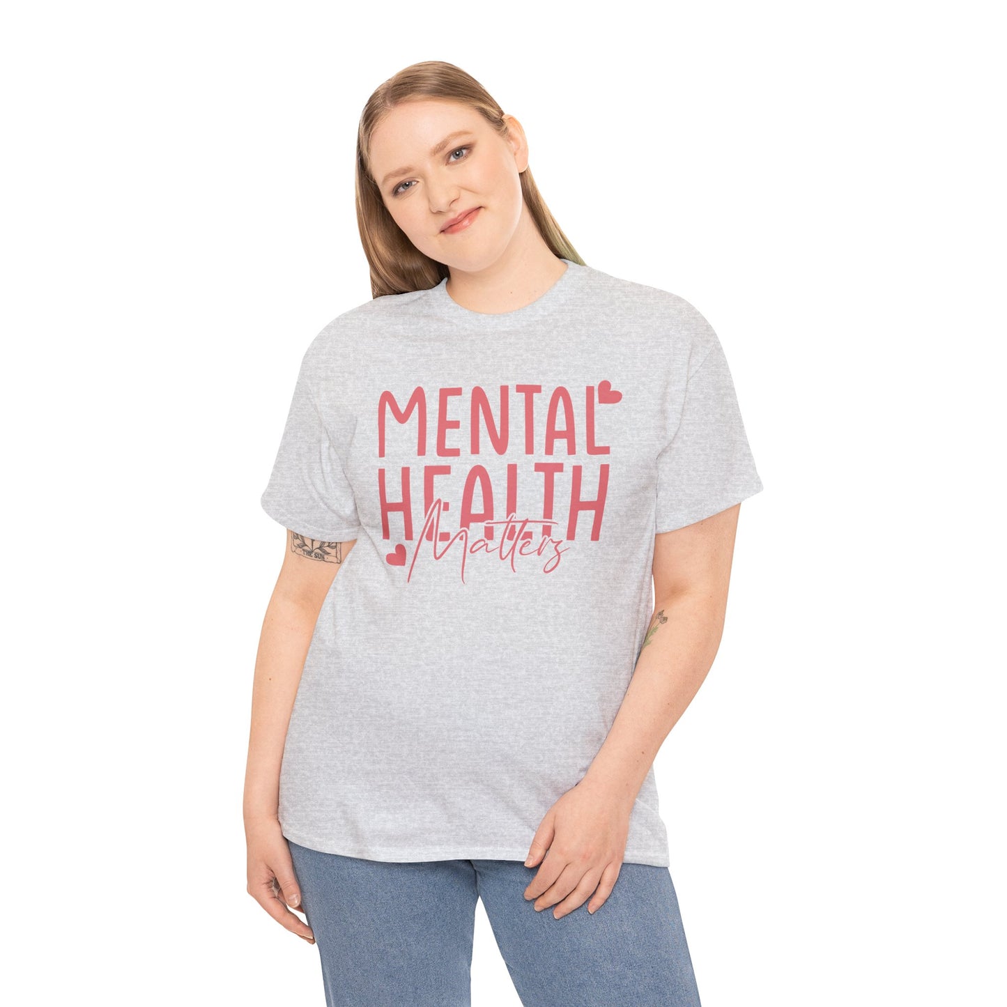 Mental Health Matters-Heart-Heavy Cotton Tee