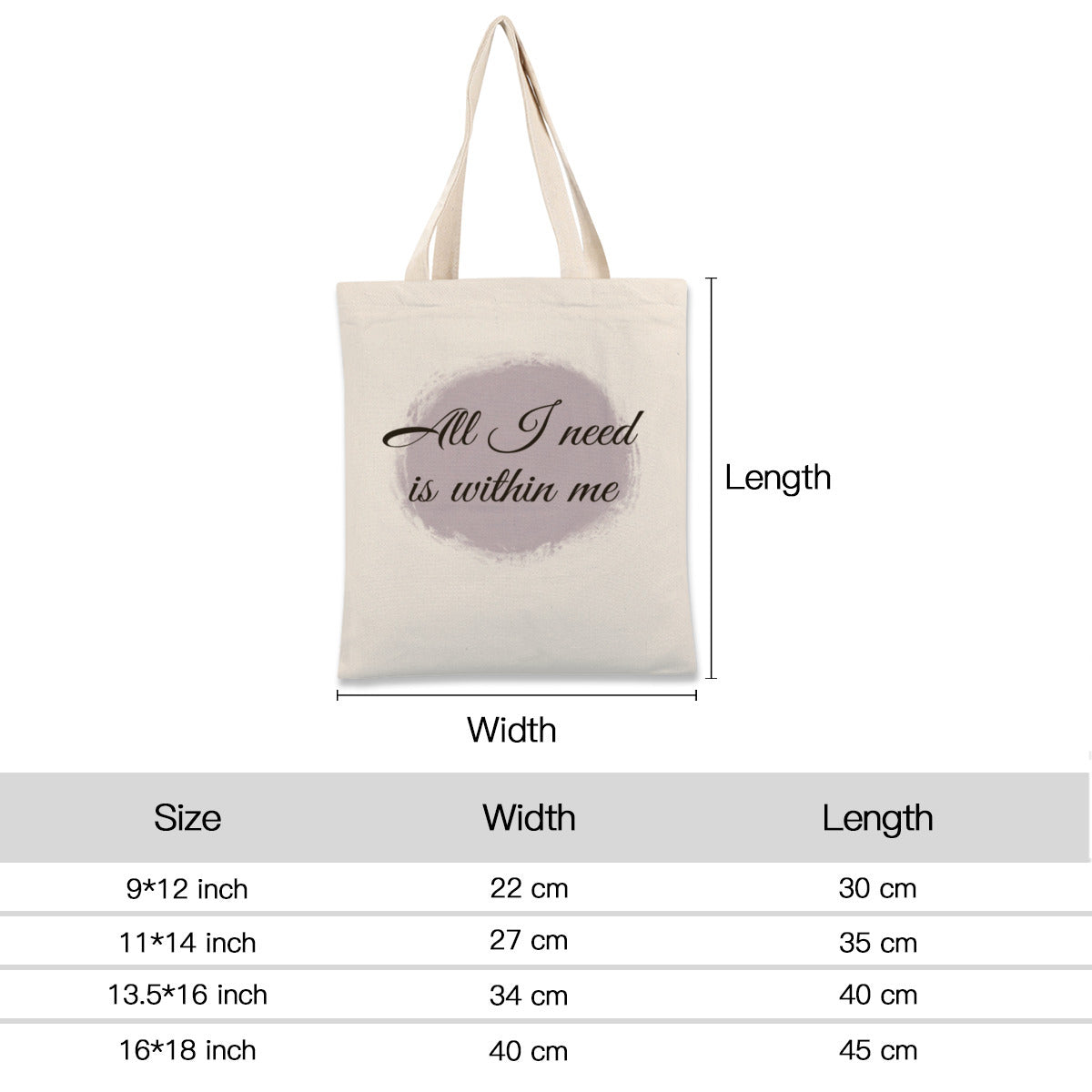 All i need is within me-Custom Tote Bags