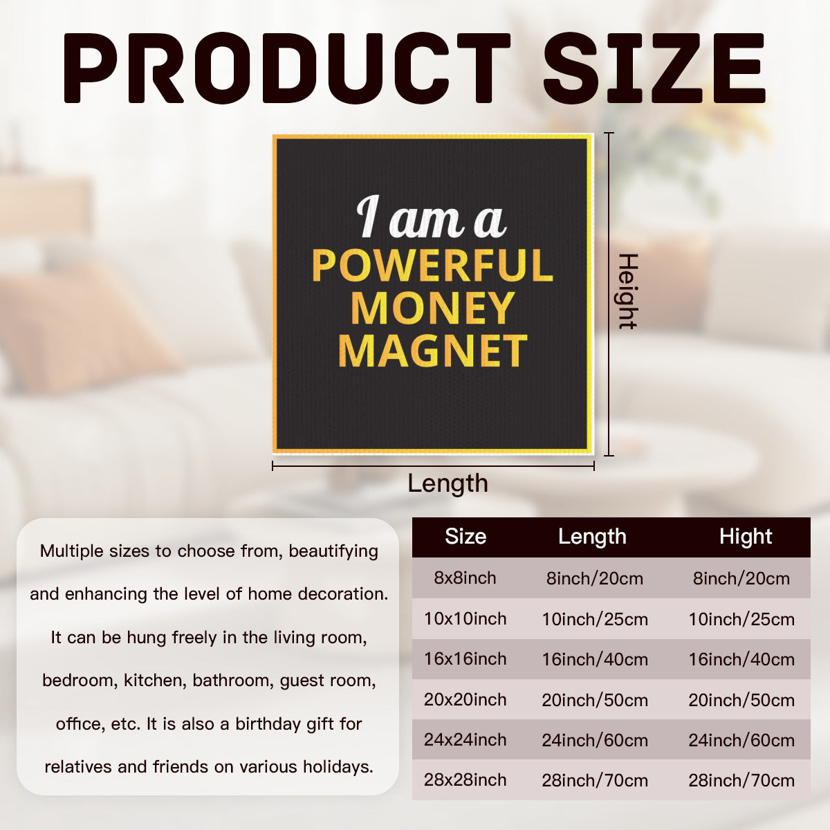 "I Am a Powerful Money Magnet" Poster – Attract Abundance
