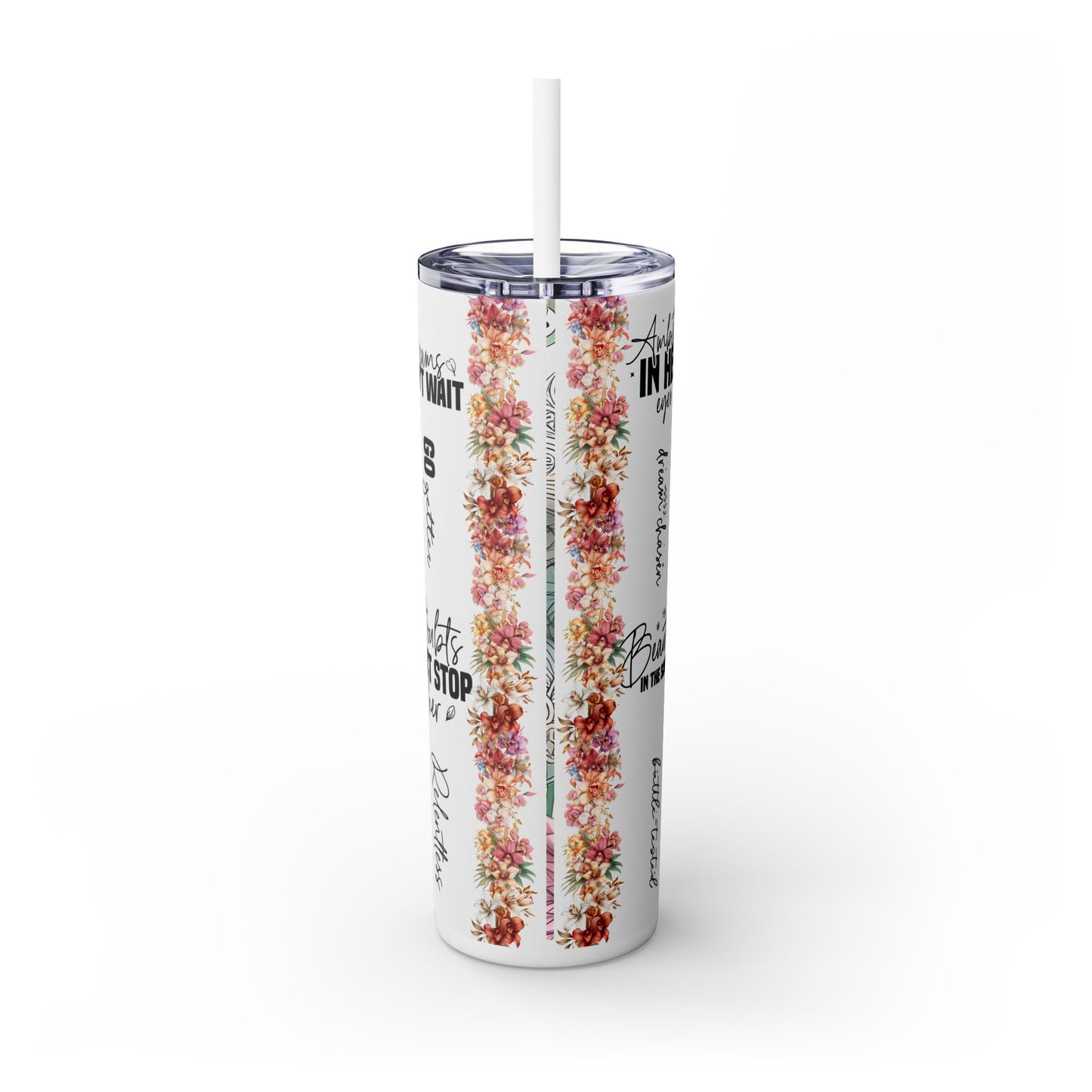 Built for Greatness -Affirmation Art Skinny Tumbler - 20oz with Straw