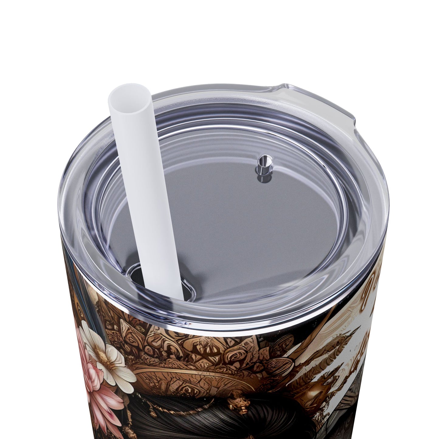 Im in the right place doing the right thing-Affirmation Art Skinny Tumbler - 20oz with Straw