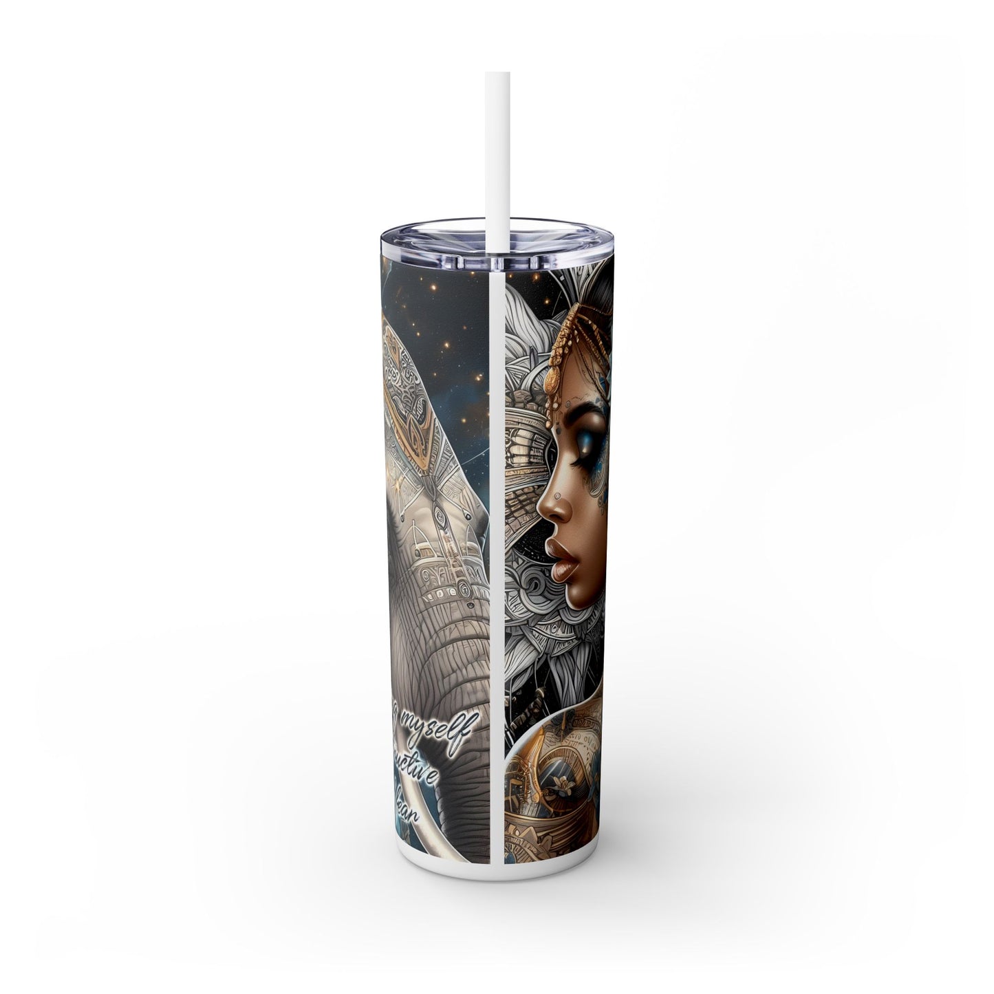Im freeing myself from doubt and fear-Affirmation Art Skinny Tumbler - 20oz with Straw