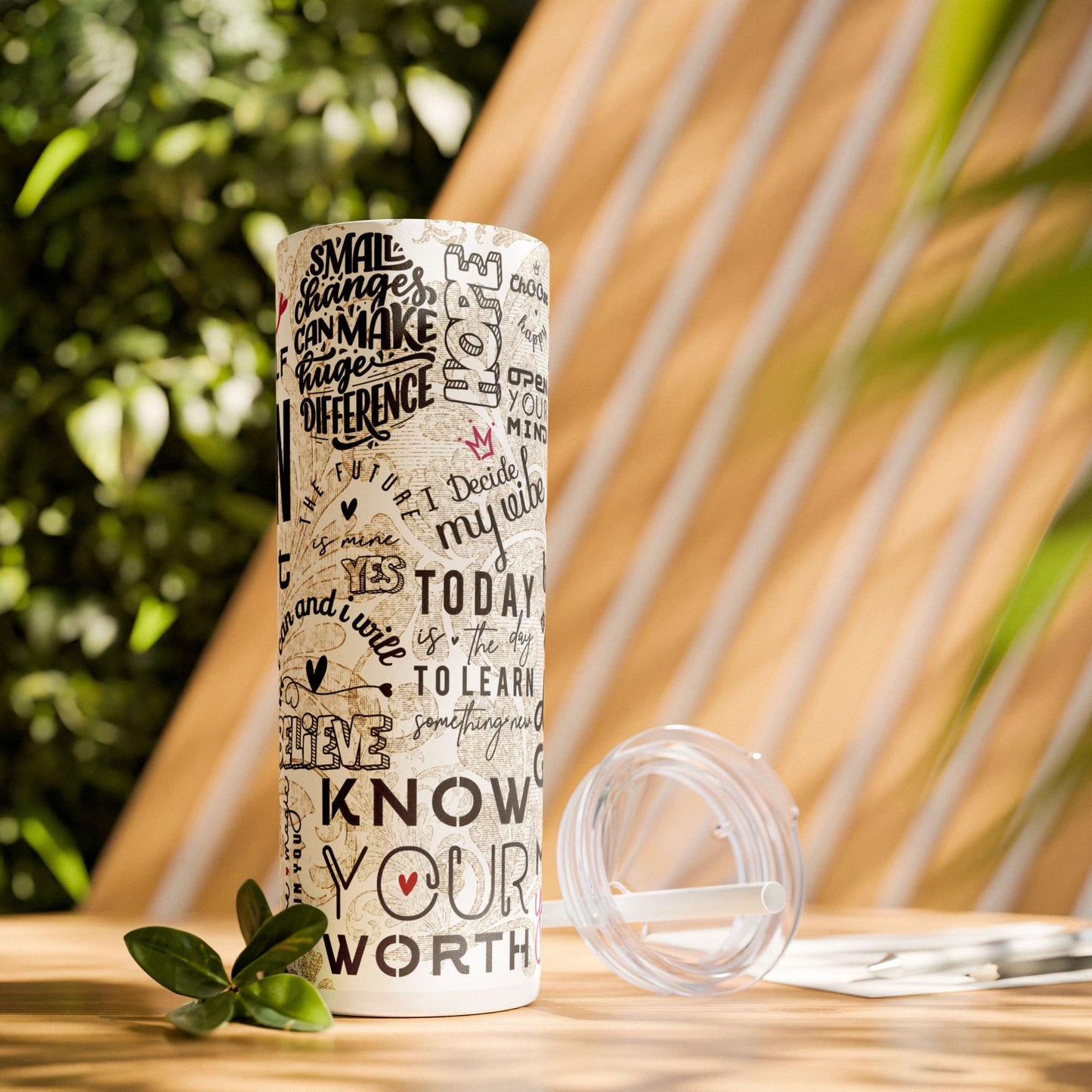 I Can Do It- Self Love Skinny Tumbler with Straw, 20oz