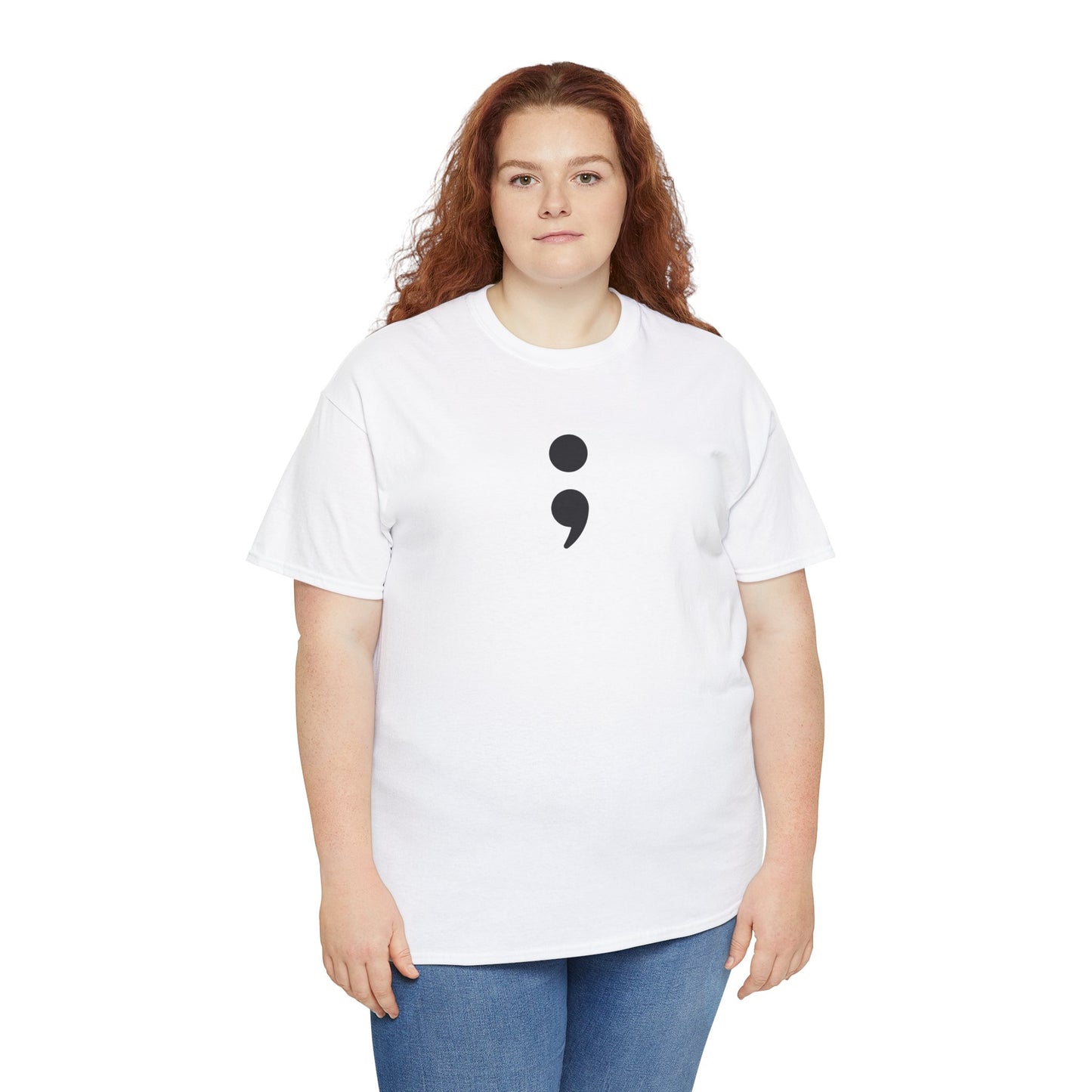 Semi Colon-Suicide Prevention Awareness-Heavy Cotton Tee