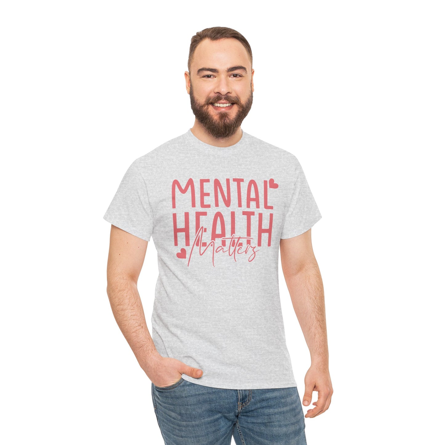 Mental Health Matters-Heart-Heavy Cotton Tee