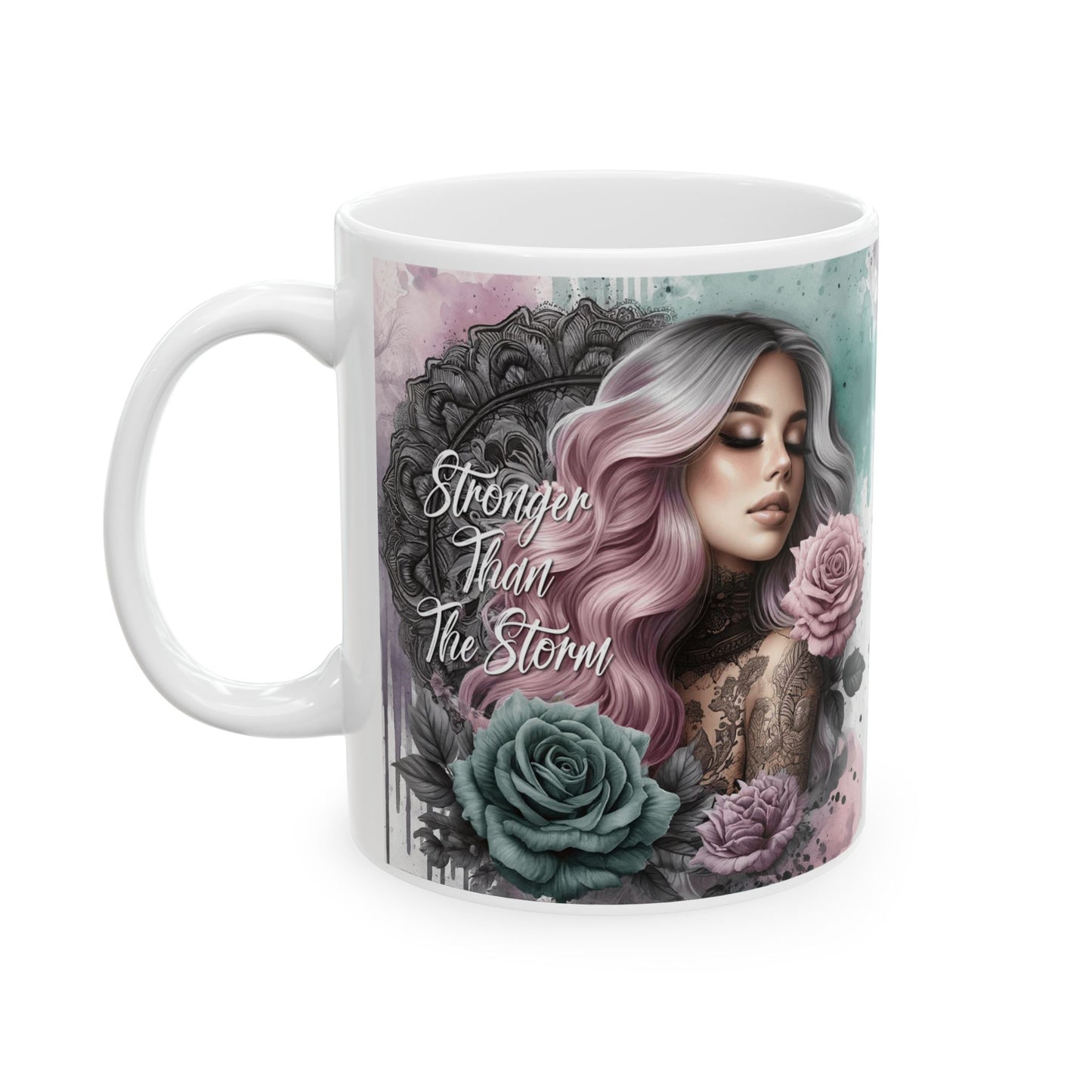 Stronger than the storm Affirmations Mug, (11oz, 15oz)