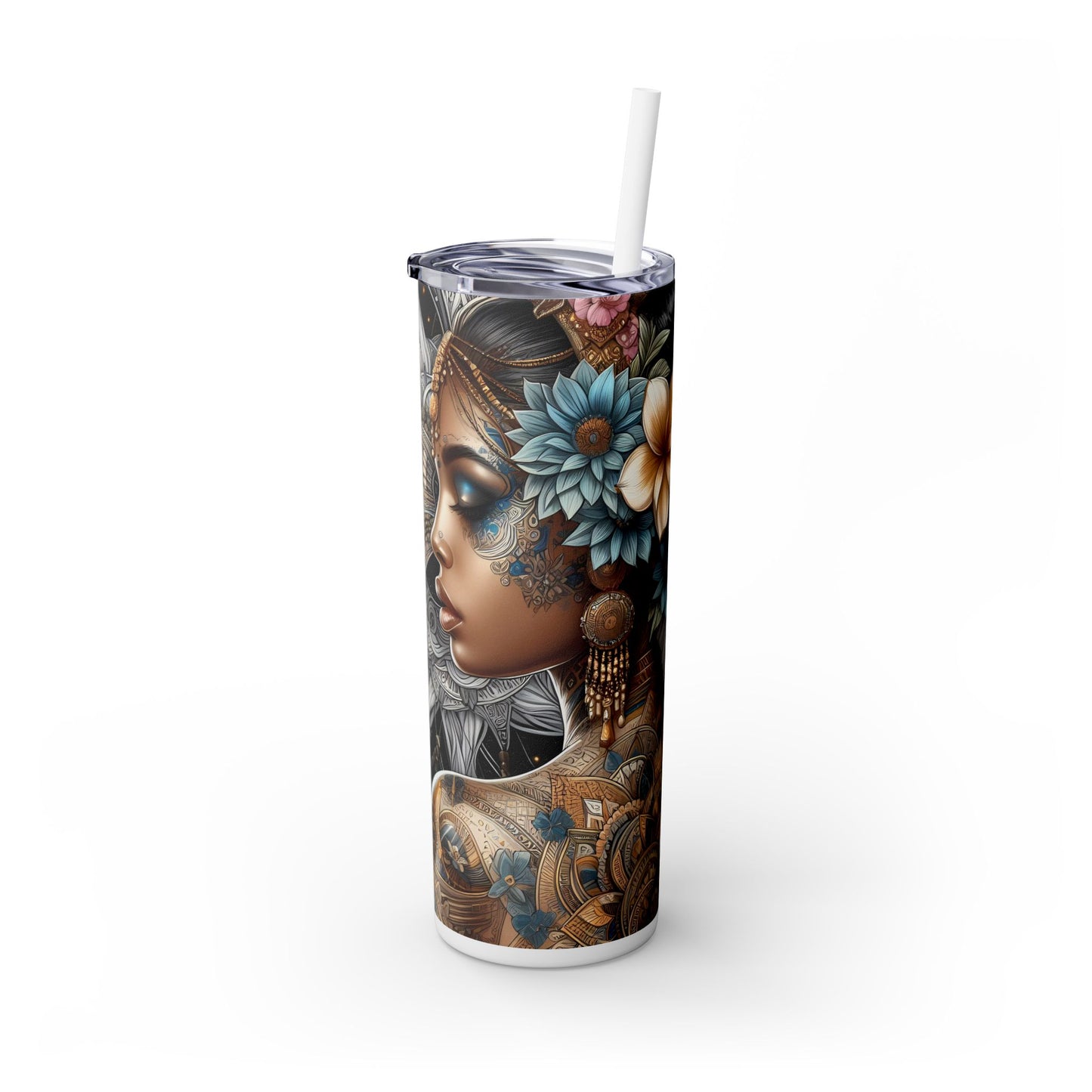 Im freeing myself from doubt and fear-Affirmation Art Skinny Tumbler - 20oz with Straw
