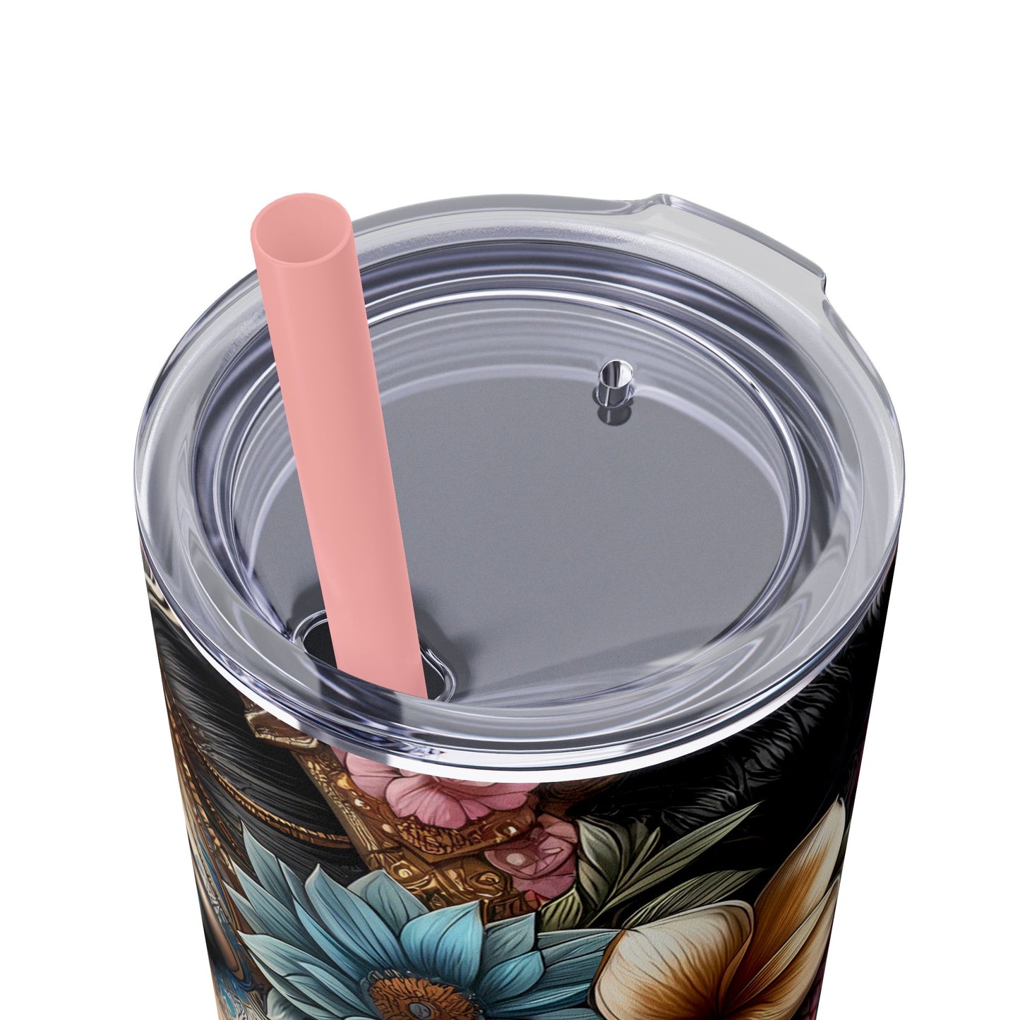 Im freeing myself from doubt and fear-Affirmation Art Skinny Tumbler - 20oz with Straw