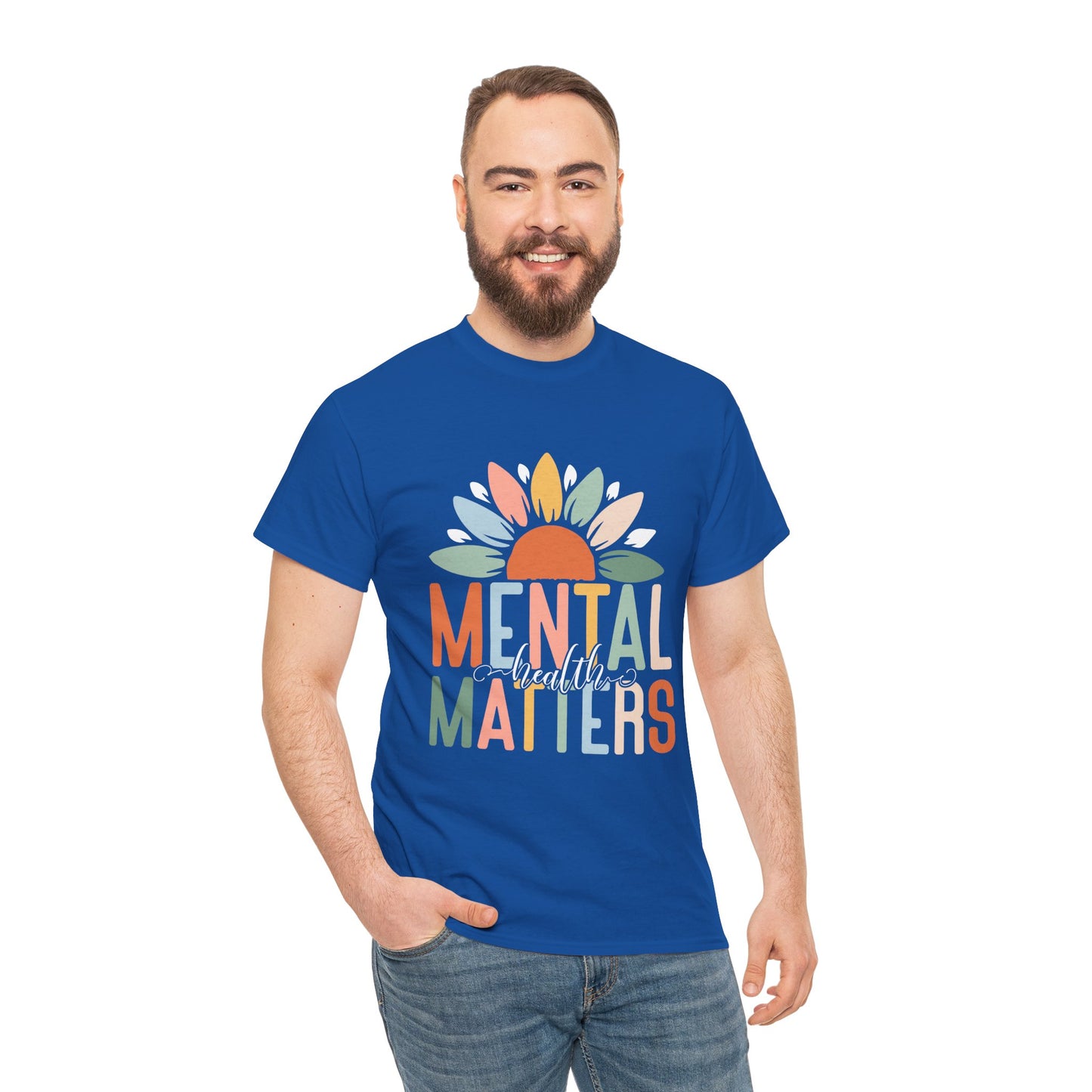 Mental Health Matters-Sunflower Design-Heavy Cotton Tee