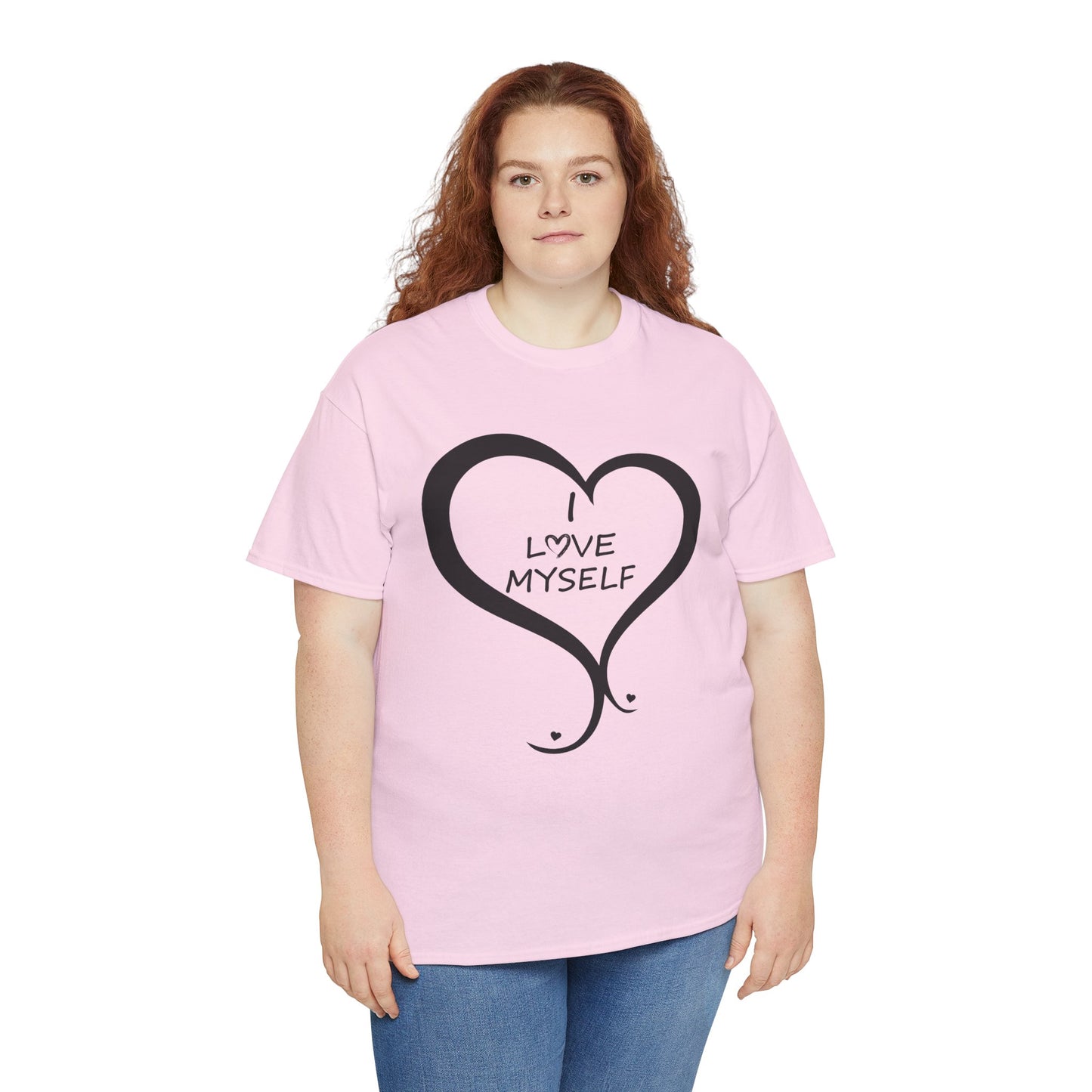 Inspirational Unisex Heavy Cotton Tee - 'I Love Myself'
