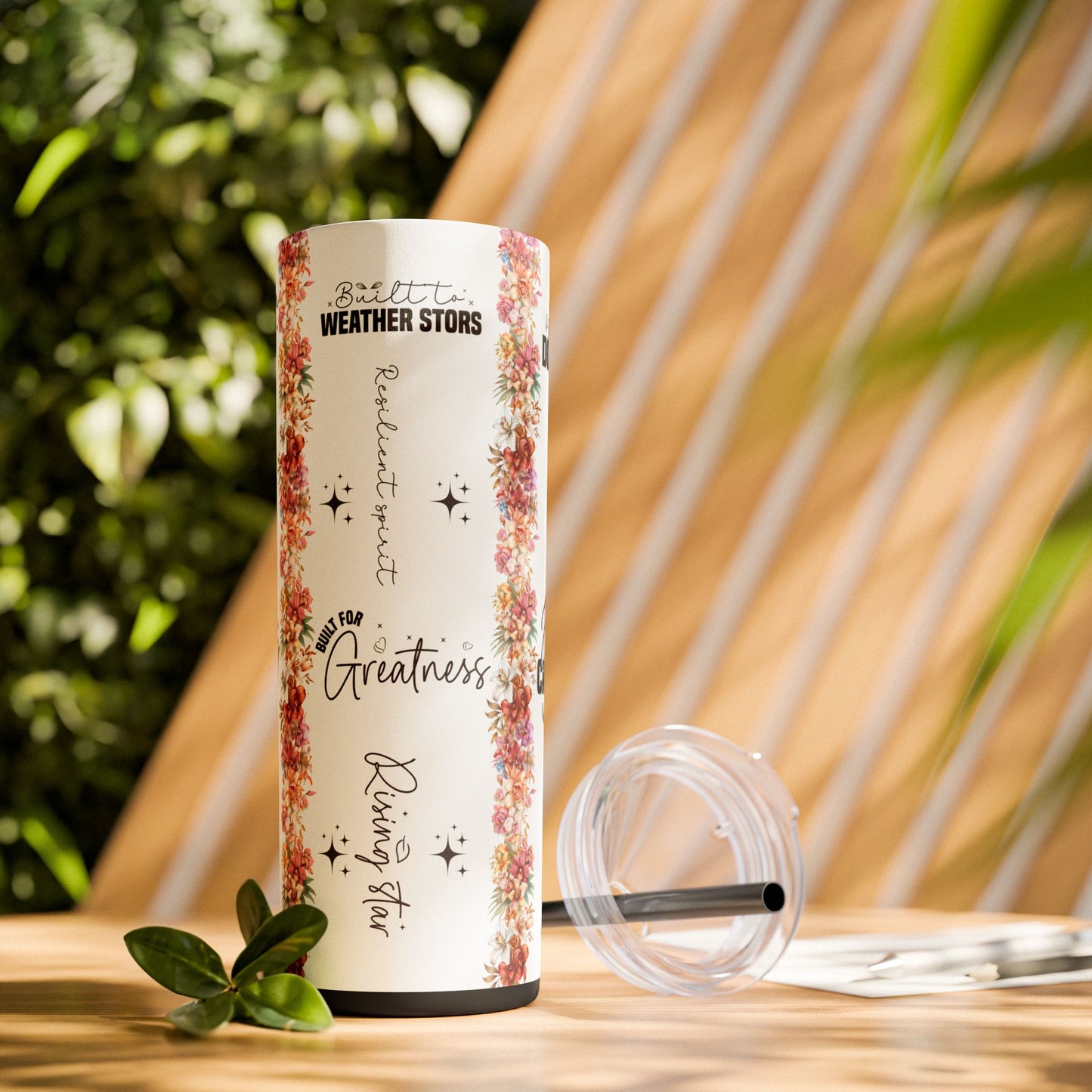 Built for Greatness -Affirmation Art Skinny Tumbler - 20oz with Straw