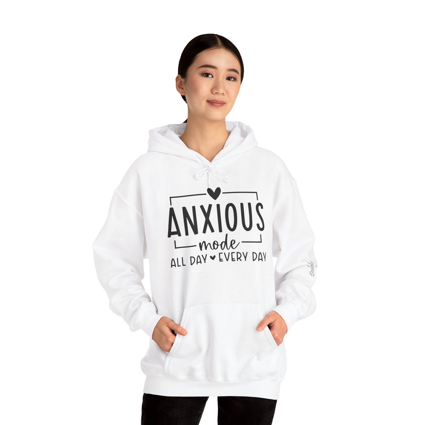 Anxious Mode-All Day-Every Day-Double Inhale-Unisex Heavy Blend™Hoodie