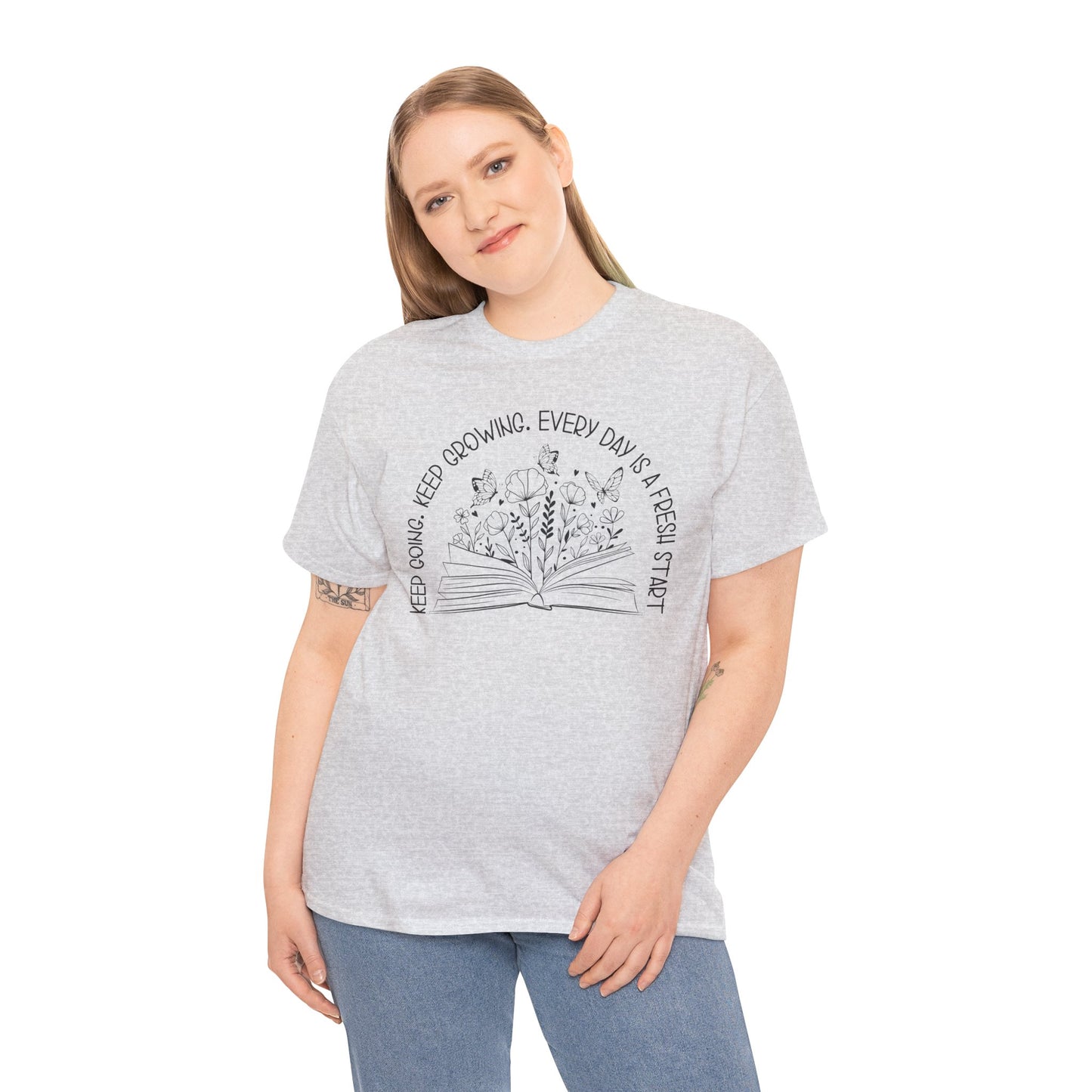 Keep going Keep growing Heavy Cotton Tee