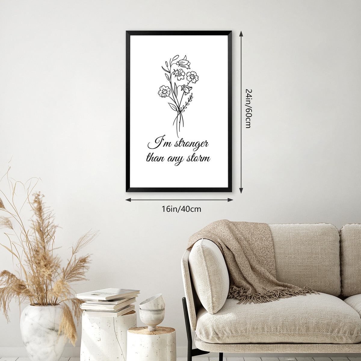 "I'm Stronger Than Any Storm" Poster with Frame – Embrace Resilience