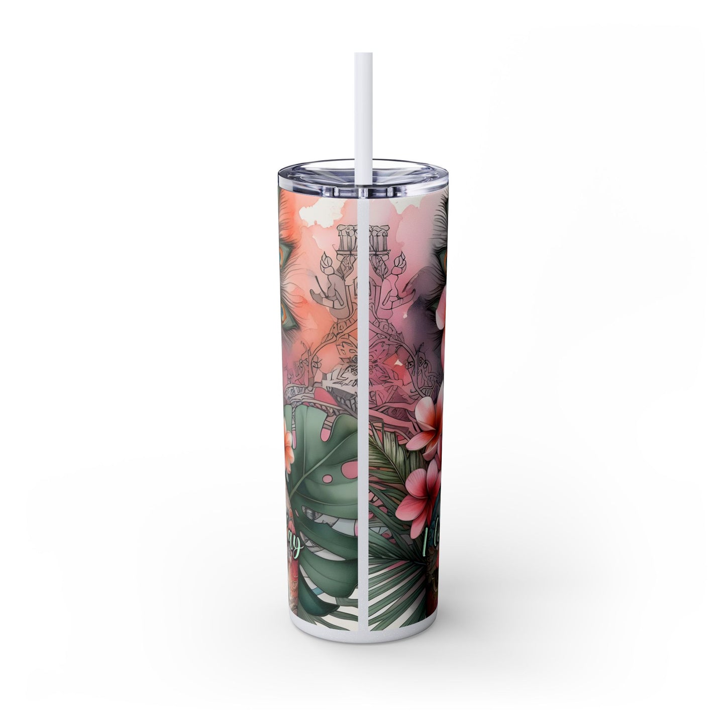 I love today more than yesterday-Affirmation Art Skinny Tumbler - 20oz with Straw