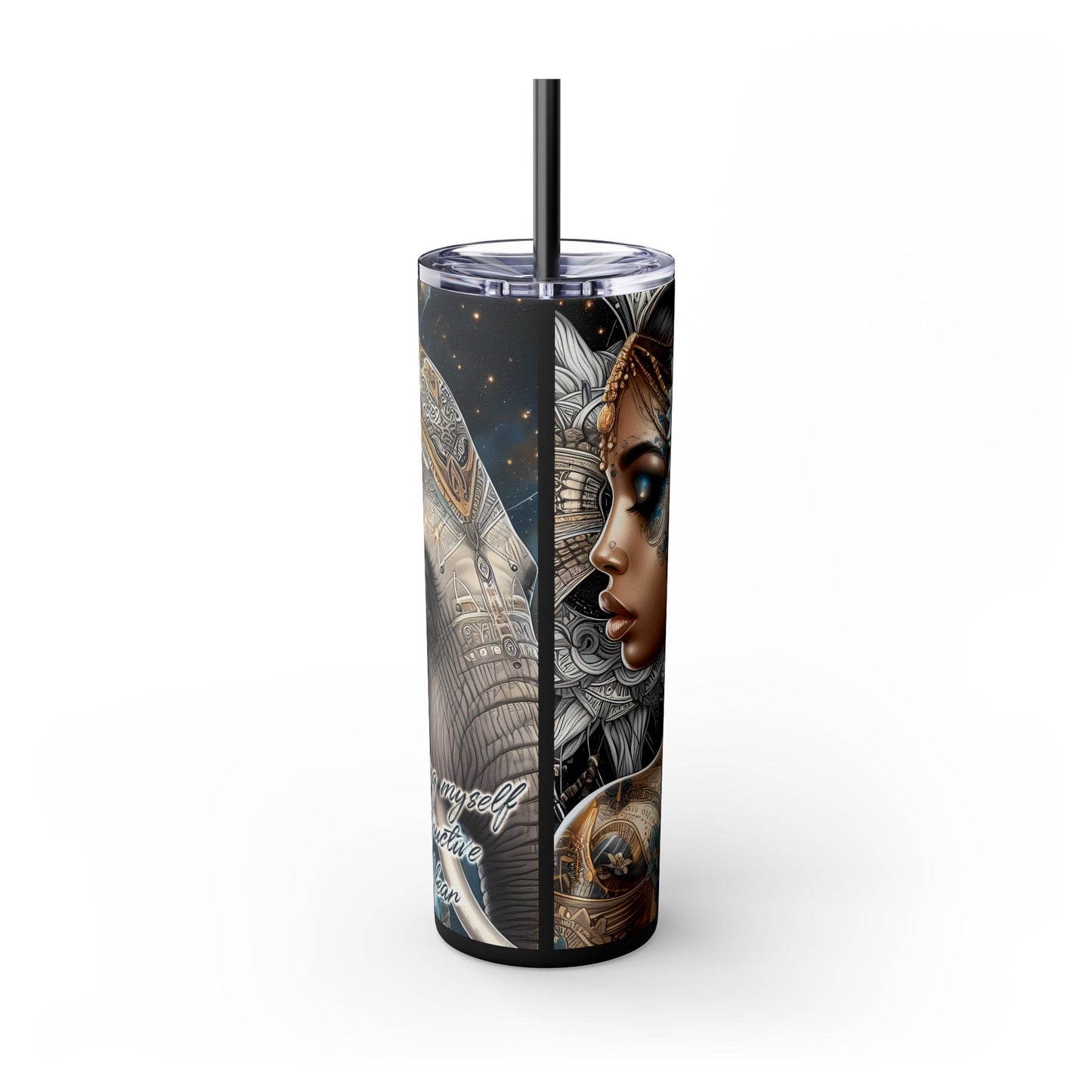 Im freeing myself from doubt and fear-Affirmation Art Skinny Tumbler - 20oz with Straw