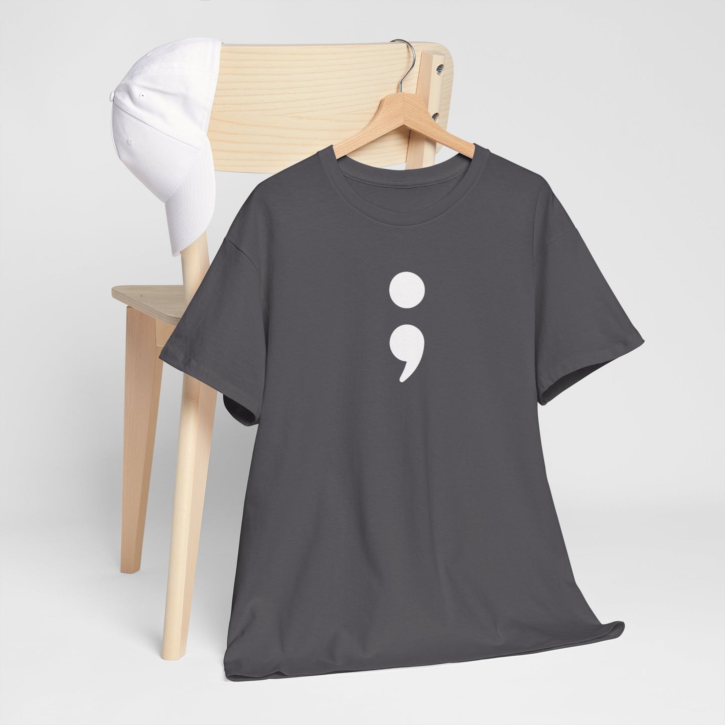 Semi Colon-Suicide Prevention Awareness-Heavy Cotton Tee
