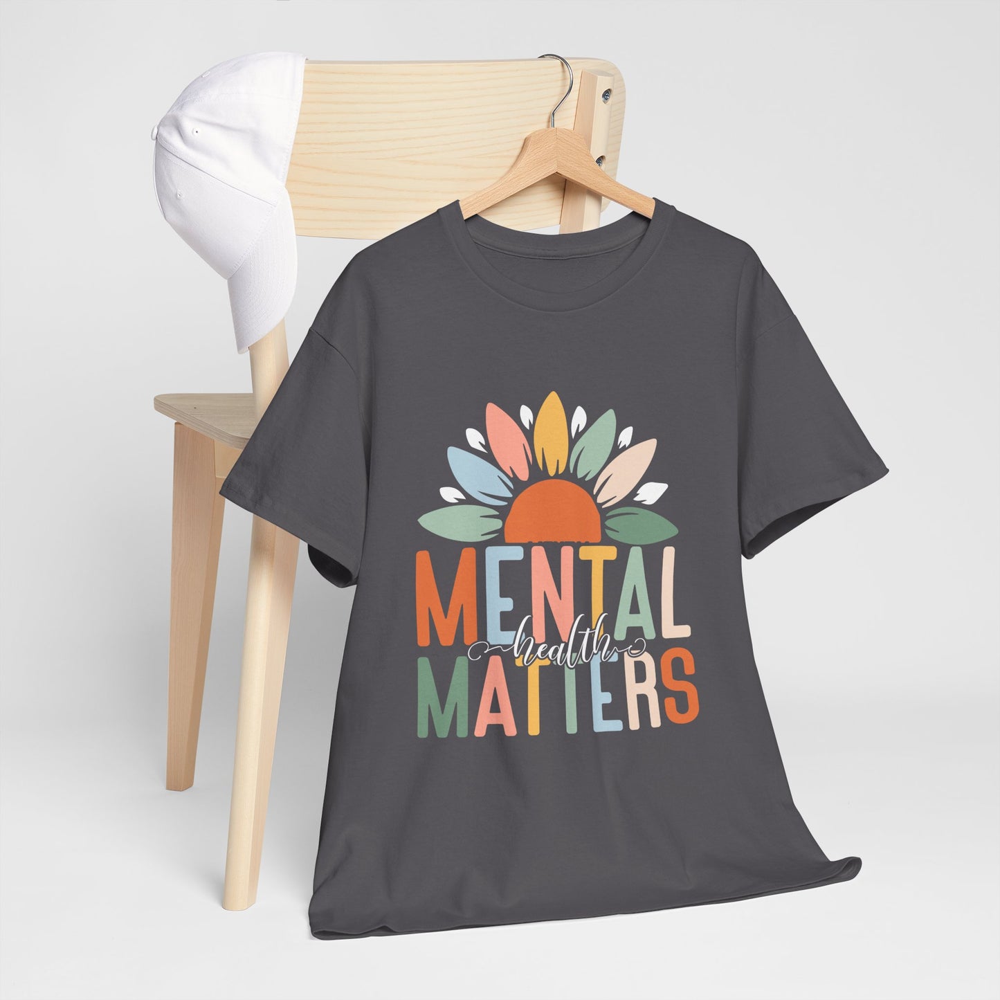 Mental Health Matters-Sunflower Design-Heavy Cotton Tee
