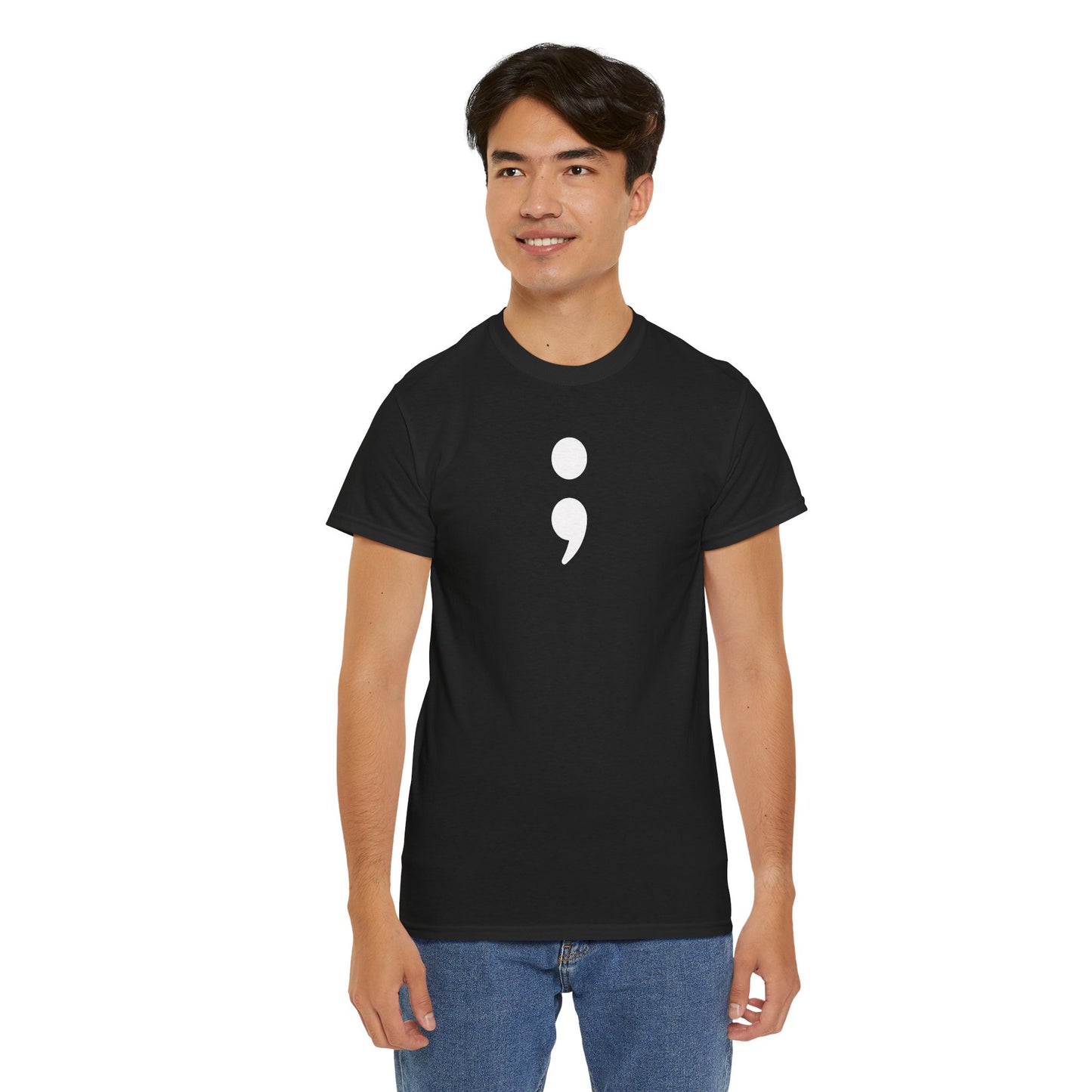 Semi Colon-Suicide Prevention Awareness-Heavy Cotton Tee