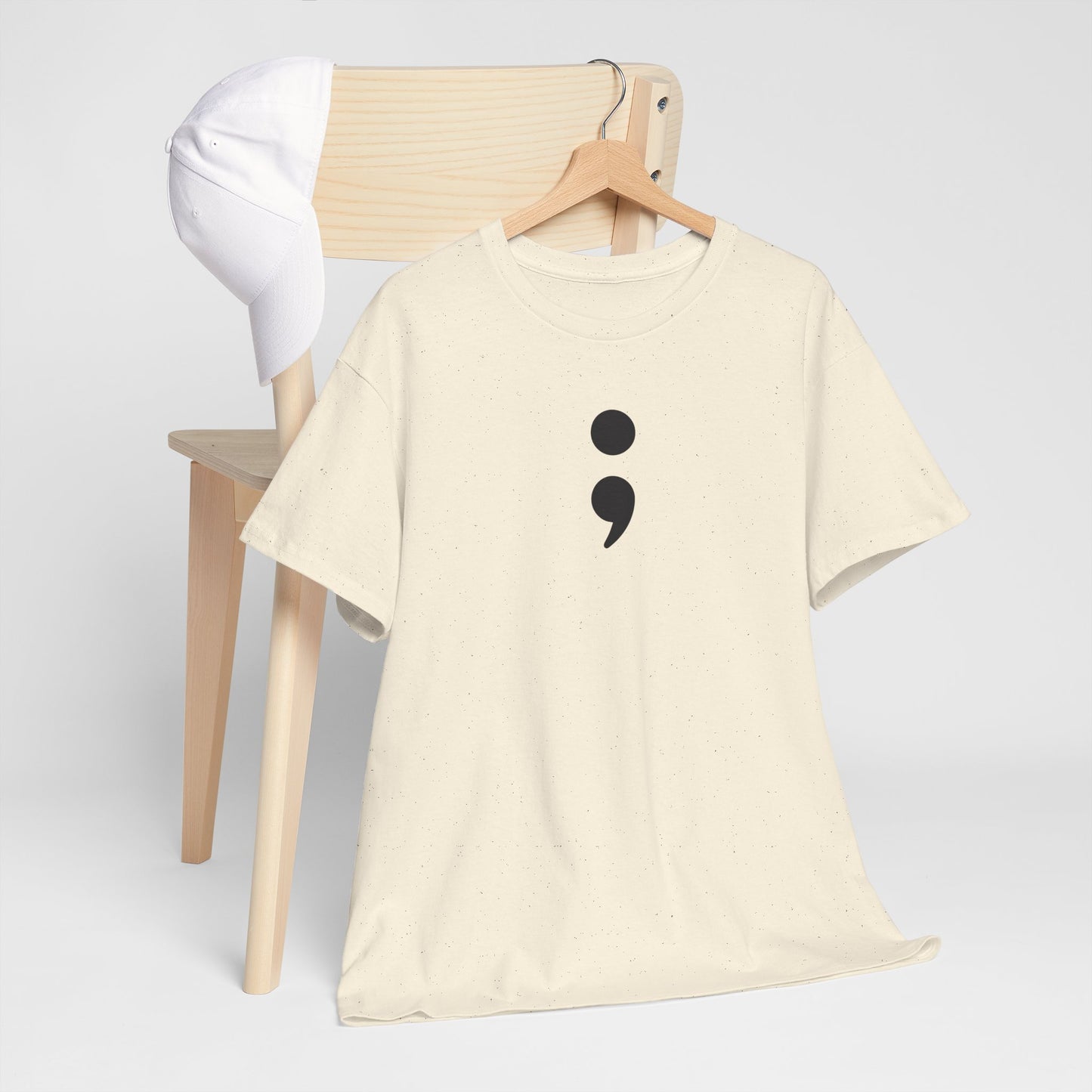 Semi Colon-Suicide Prevention Awareness-Heavy Cotton Tee