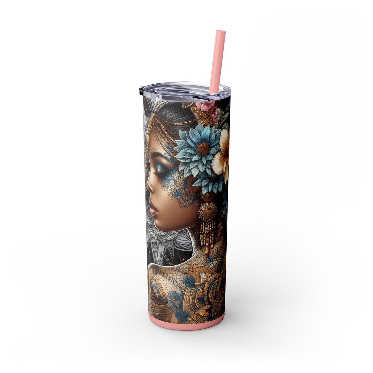 Im freeing myself from doubt and fear-Affirmation Art Skinny Tumbler - 20oz with Straw