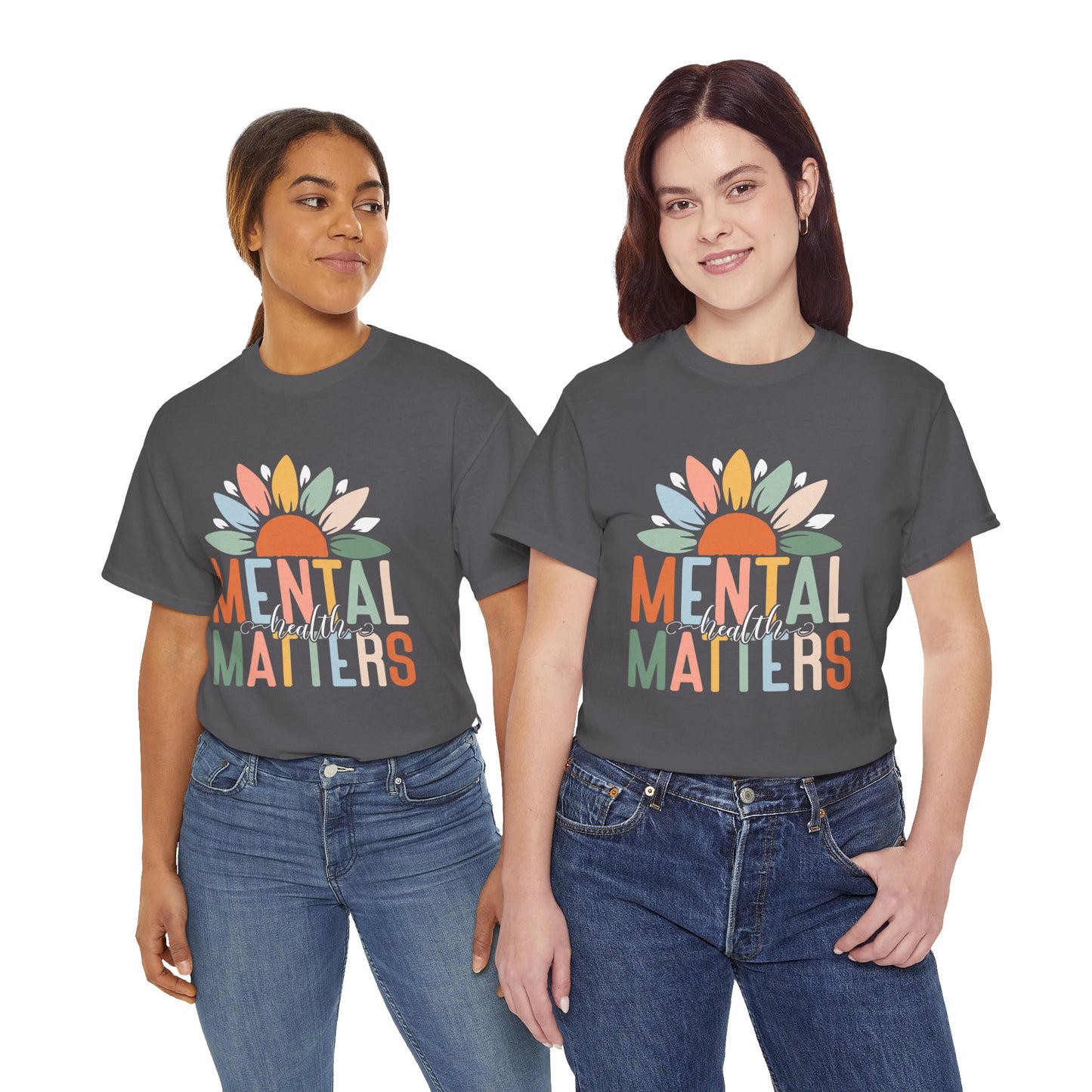 Mental Health Matters-Sunflower Design-Heavy Cotton Tee
