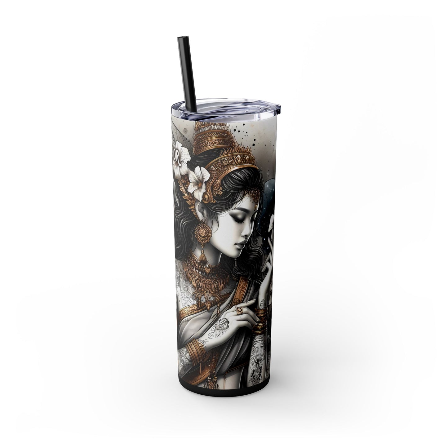 Conscious breathing is my anchor-Affirmation Art Skinny Tumbler - 20oz with Straw
