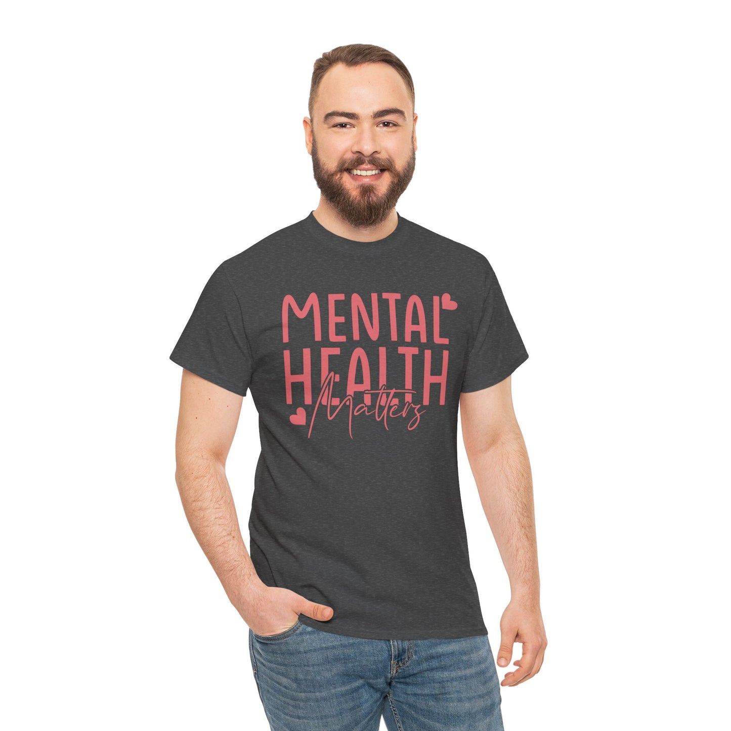 Mental Health Matters-Heart-Heavy Cotton Tee