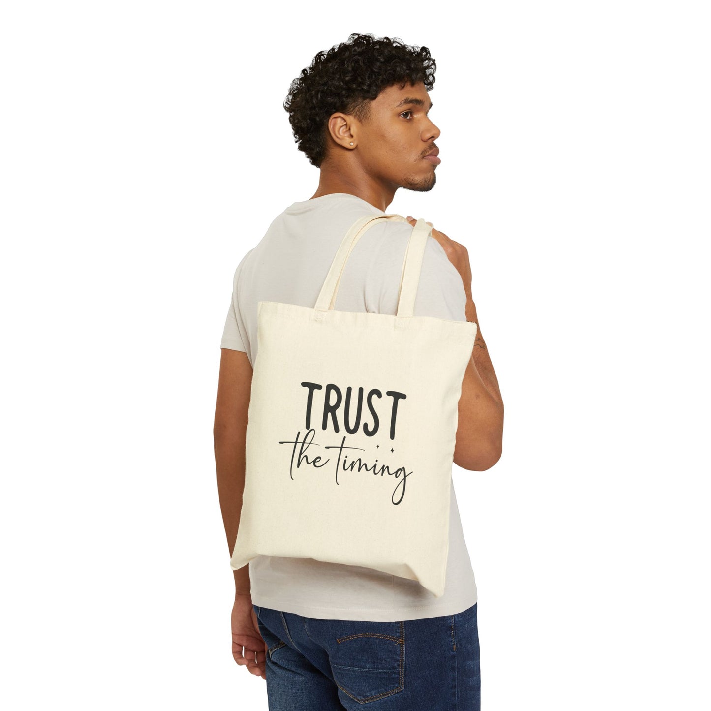 Trust the timing Cotton Canvas Tote Bag
