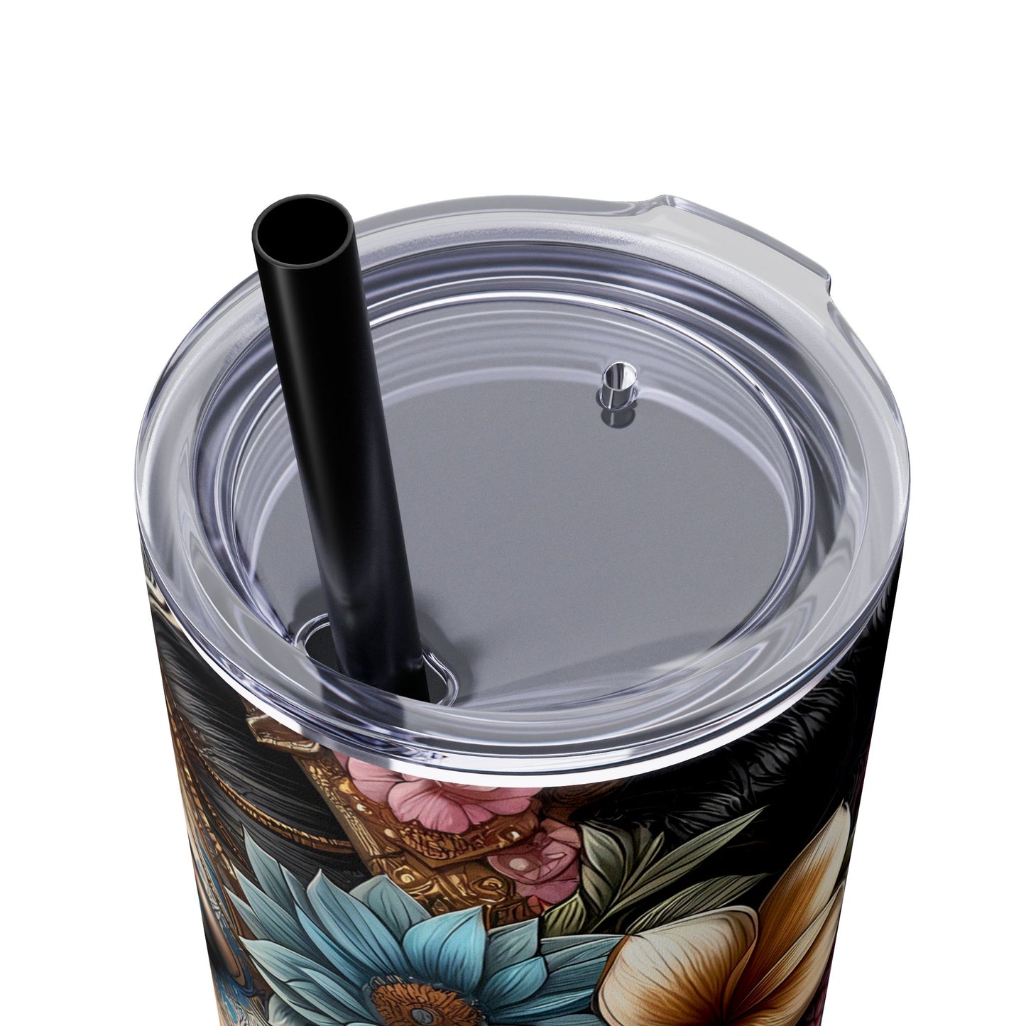 Im freeing myself from doubt and fear-Affirmation Art Skinny Tumbler - 20oz with Straw
