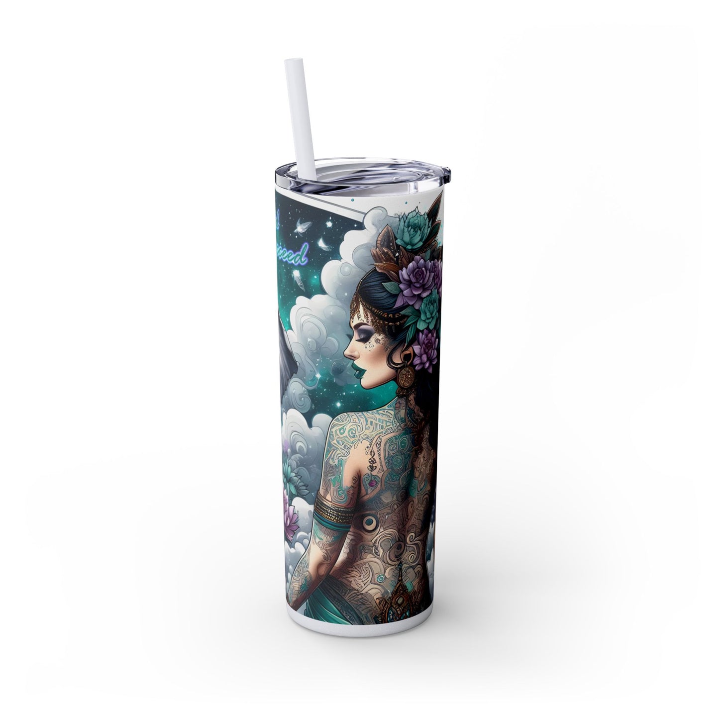 I have all that i need to succeed-Affirmation Art Skinny Tumbler - 20oz with Straw