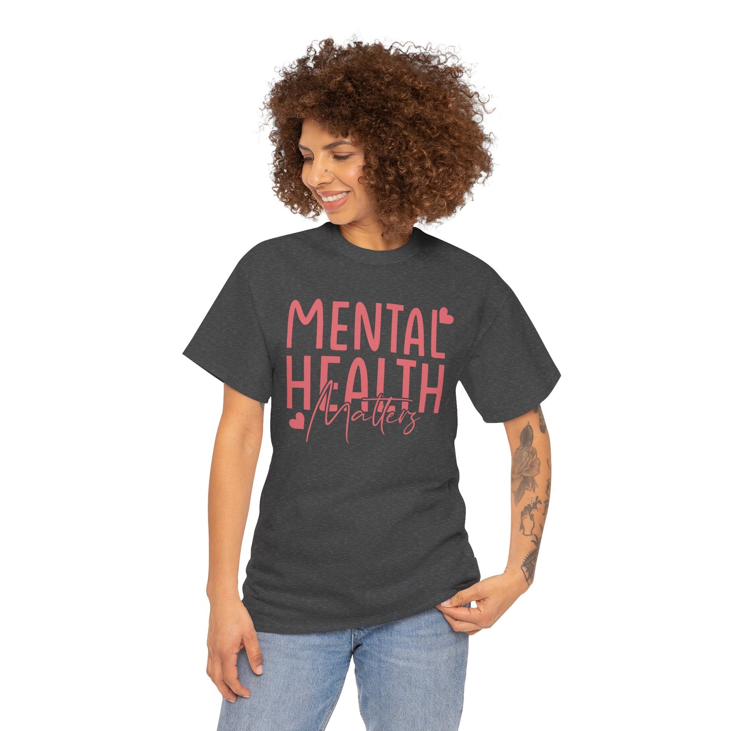 Mental Health Matters-Heart-Heavy Cotton Tee