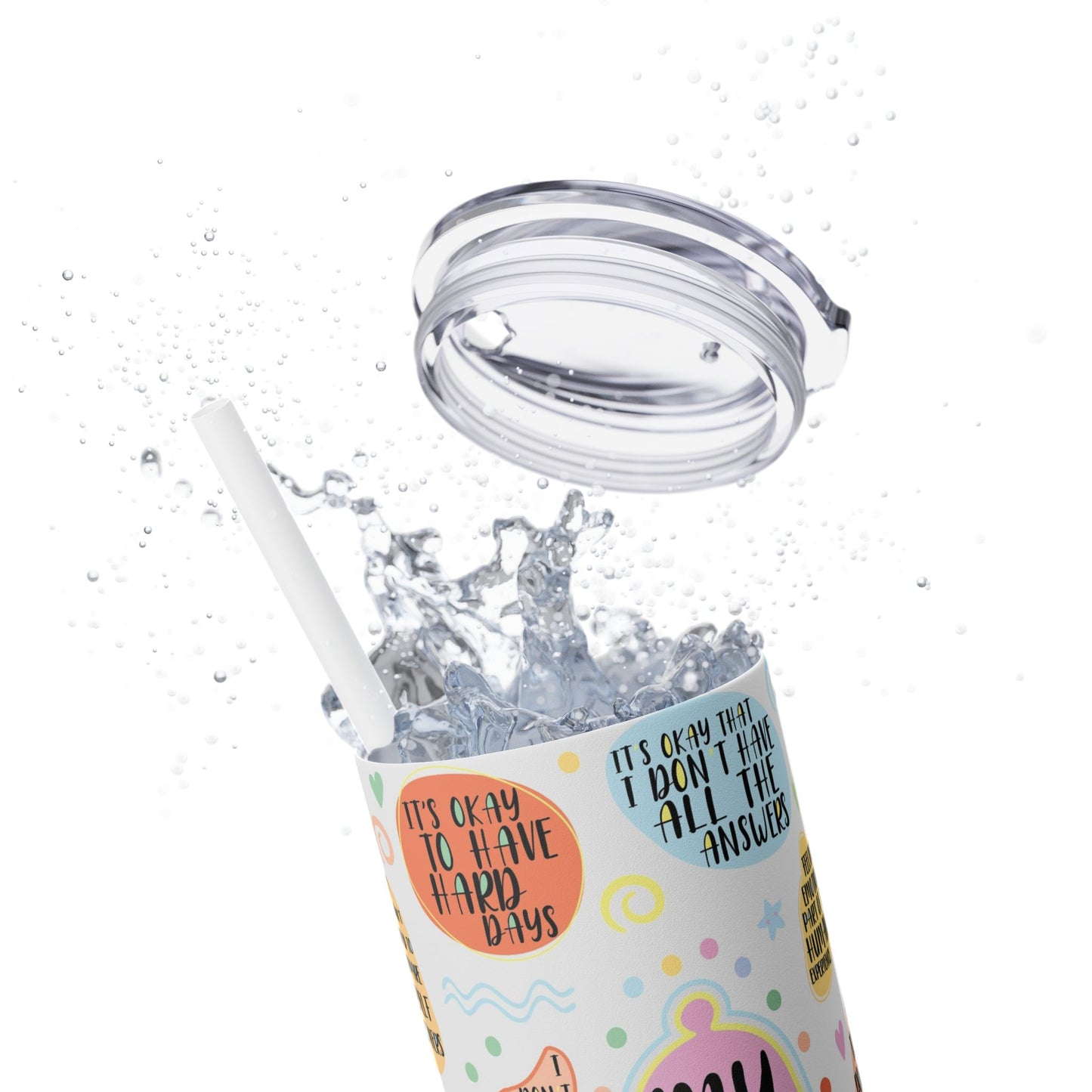 My Mental Breakdown Cup-Bohemian Art Skinny Tumbler - 20oz with Straw, Inspirational Quote