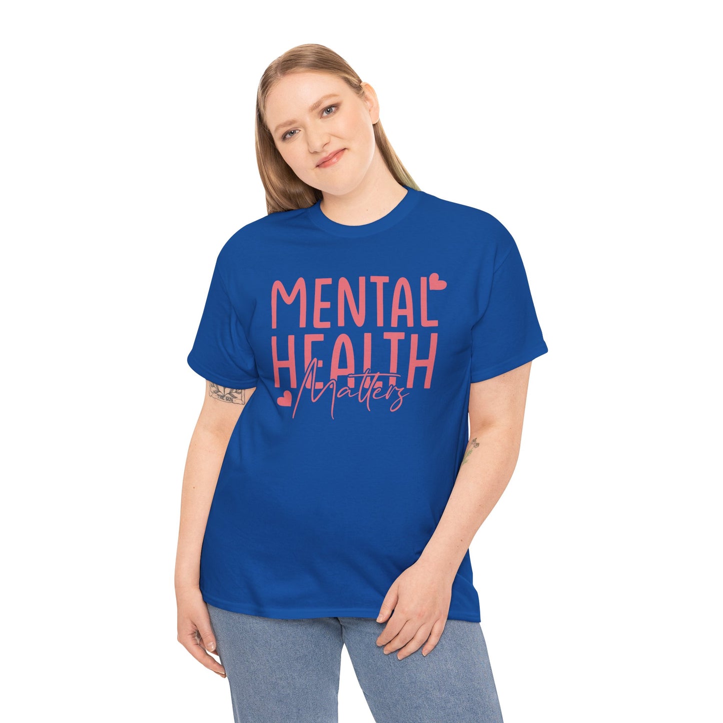 Mental Health Matters-Heart-Heavy Cotton Tee